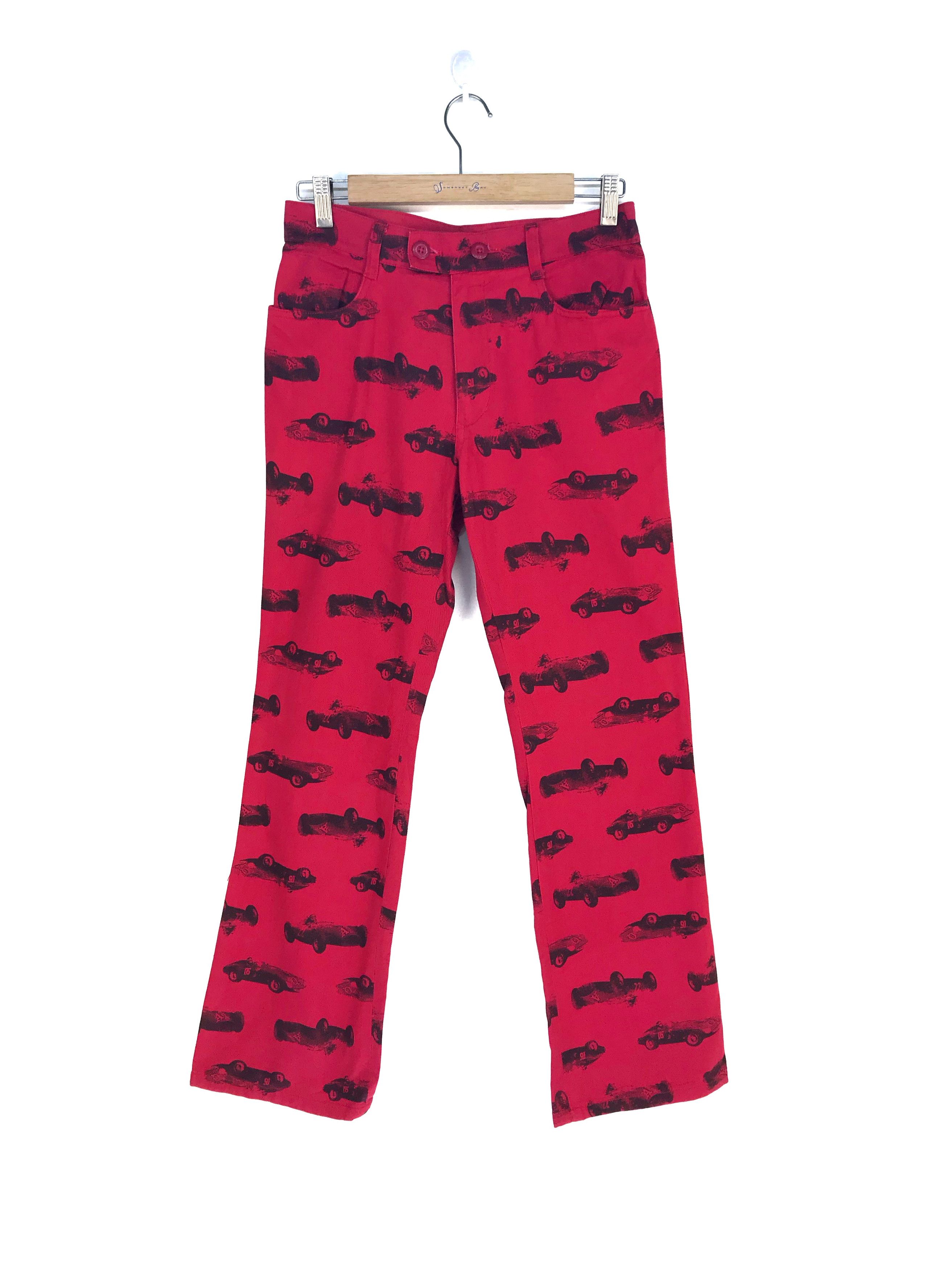 Japanese Brand Classics Race Cars Print Flare Pants