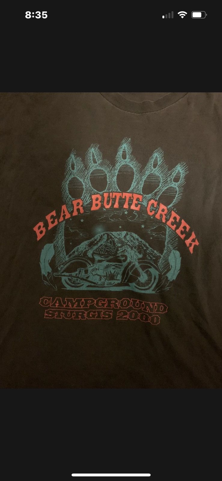 Hanes × Vintage Vintage Bear Butte Creek Campground Sturgis 2000 Biker Size US L / EU 52-54 / 3 - 4 Thumbnail