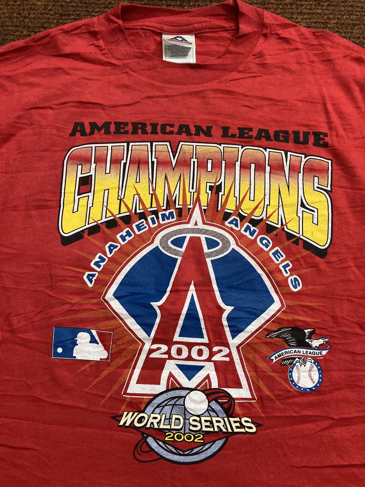 MLB Vintage 2002 MLB Anaheim Angels World Series Tee Size US XL / EU 56 / 4 - 3 Thumbnail