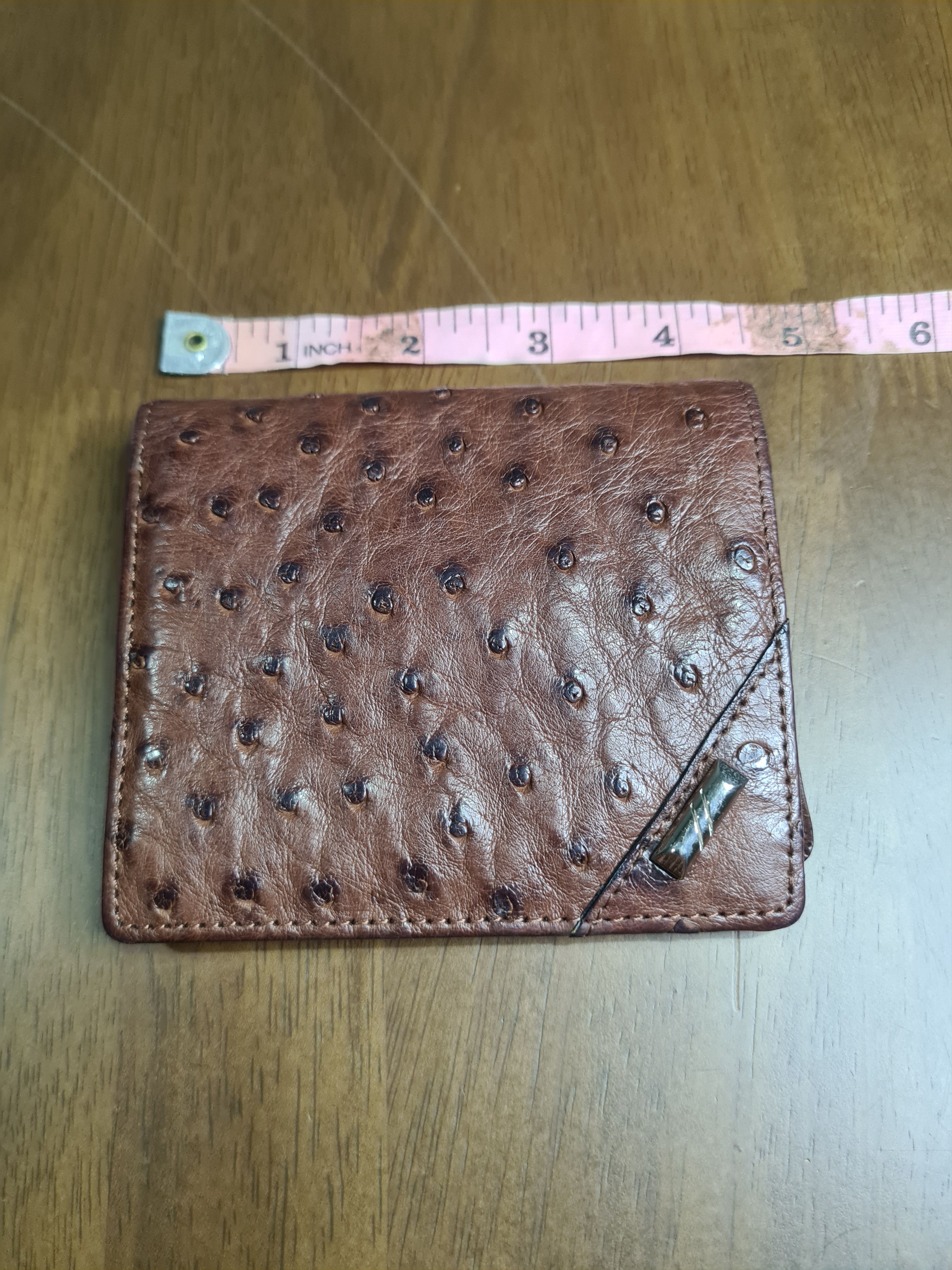 Small wallet ostrich leather