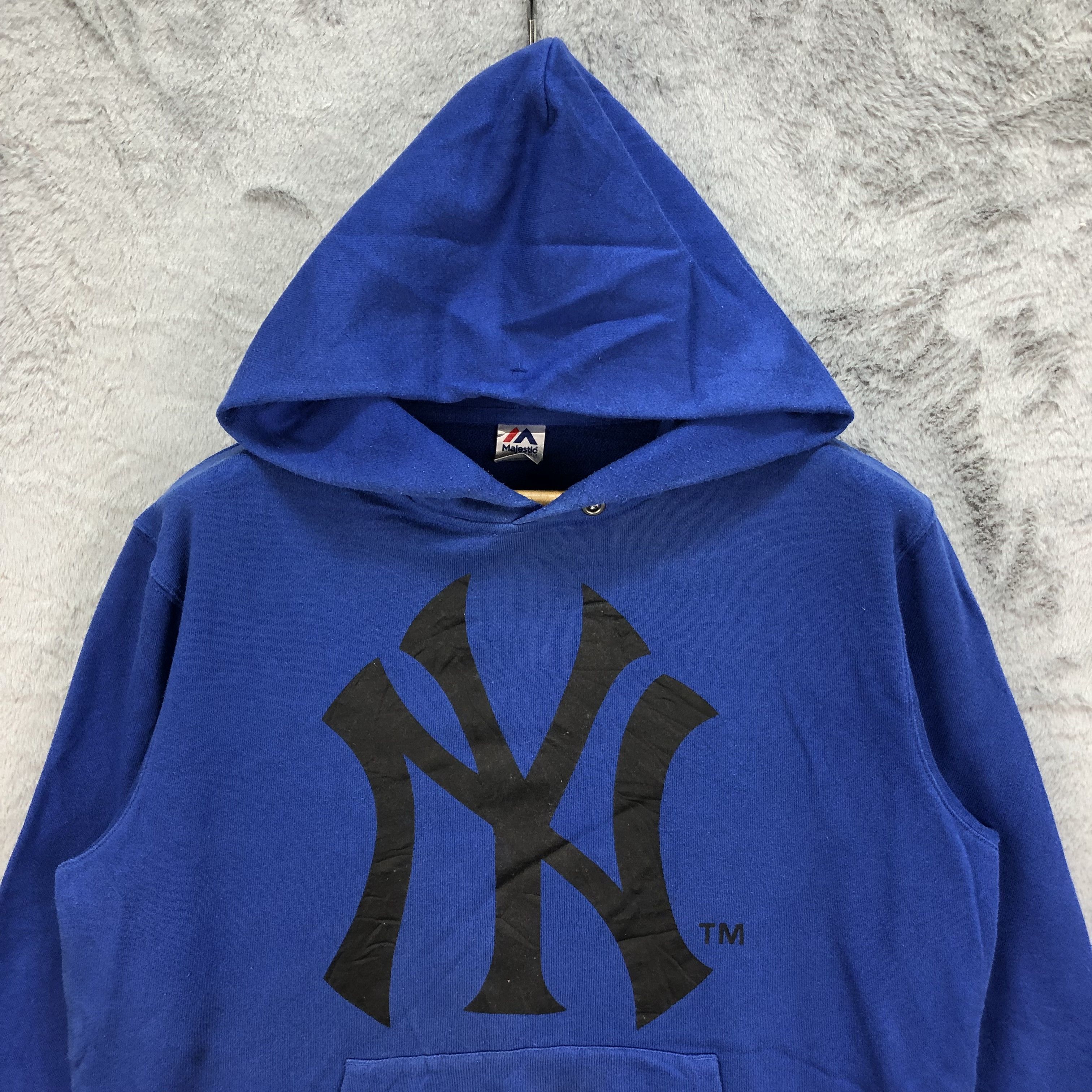 Majestic NY Big Logo Pullover Blue Hoodies Majestic #5000-35 Size US XL / EU 56 / 4 - 2 Thumbnail