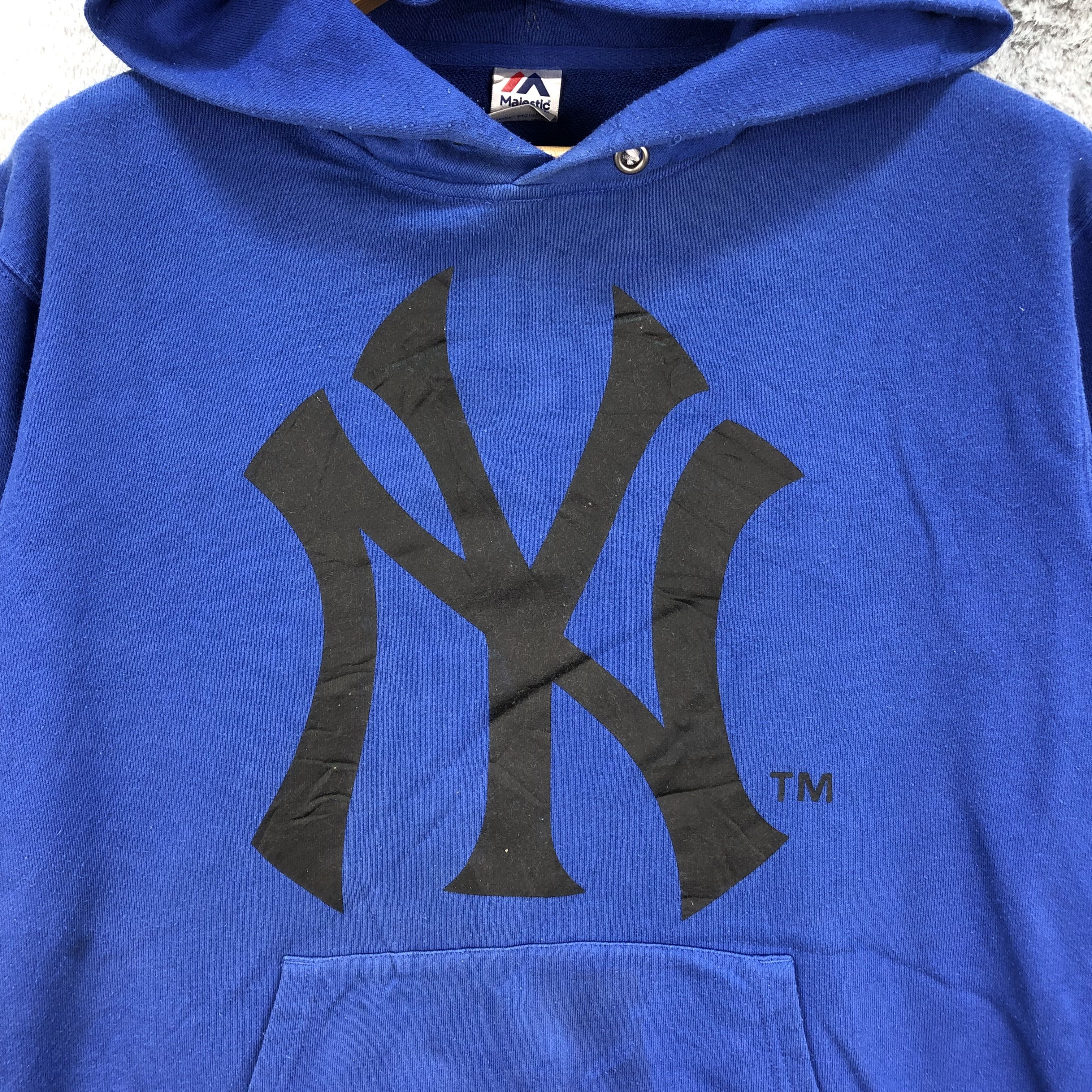 Majestic NY Big Logo Pullover Blue Hoodies Majestic #5000-35 Size US XL / EU 56 / 4 - 3 Thumbnail