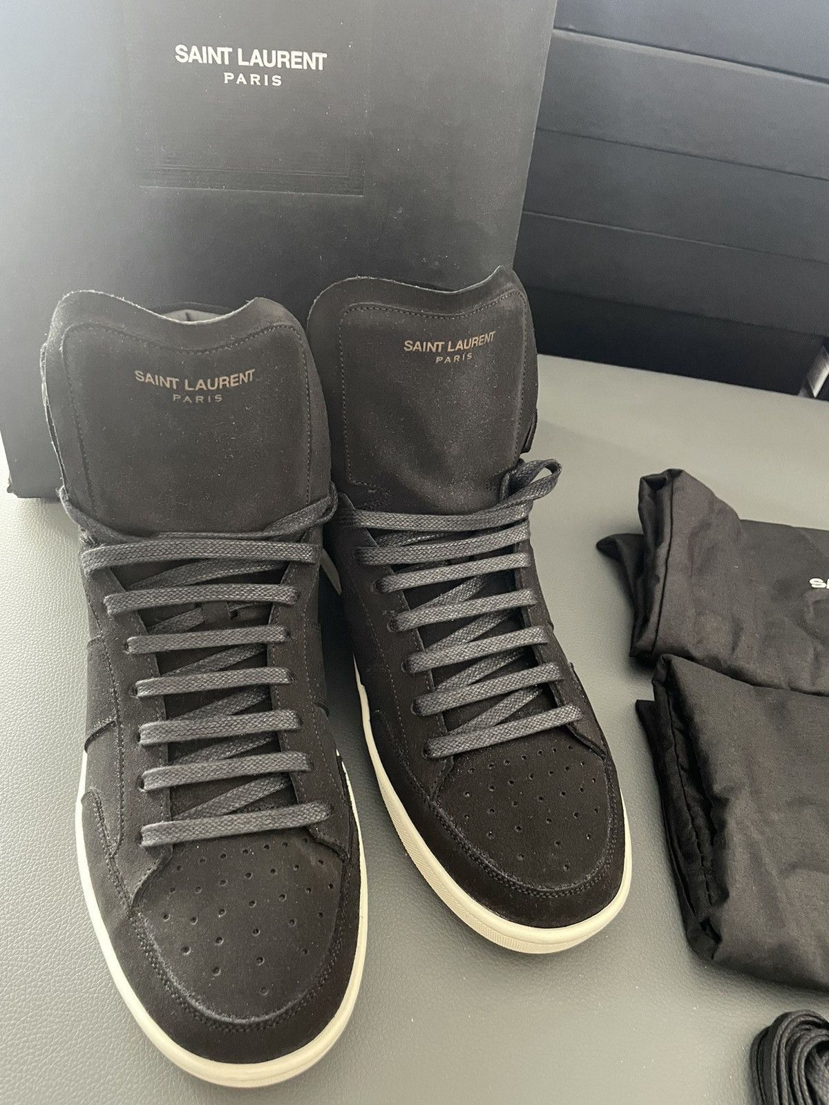 Hedi Slimane × Saint Laurent Paris × Yves Saint Laurent Brand NEW Runway Saint Laurent Suede Leather Sneakers Size US 9 / EU 42 - 1 Thumbnail