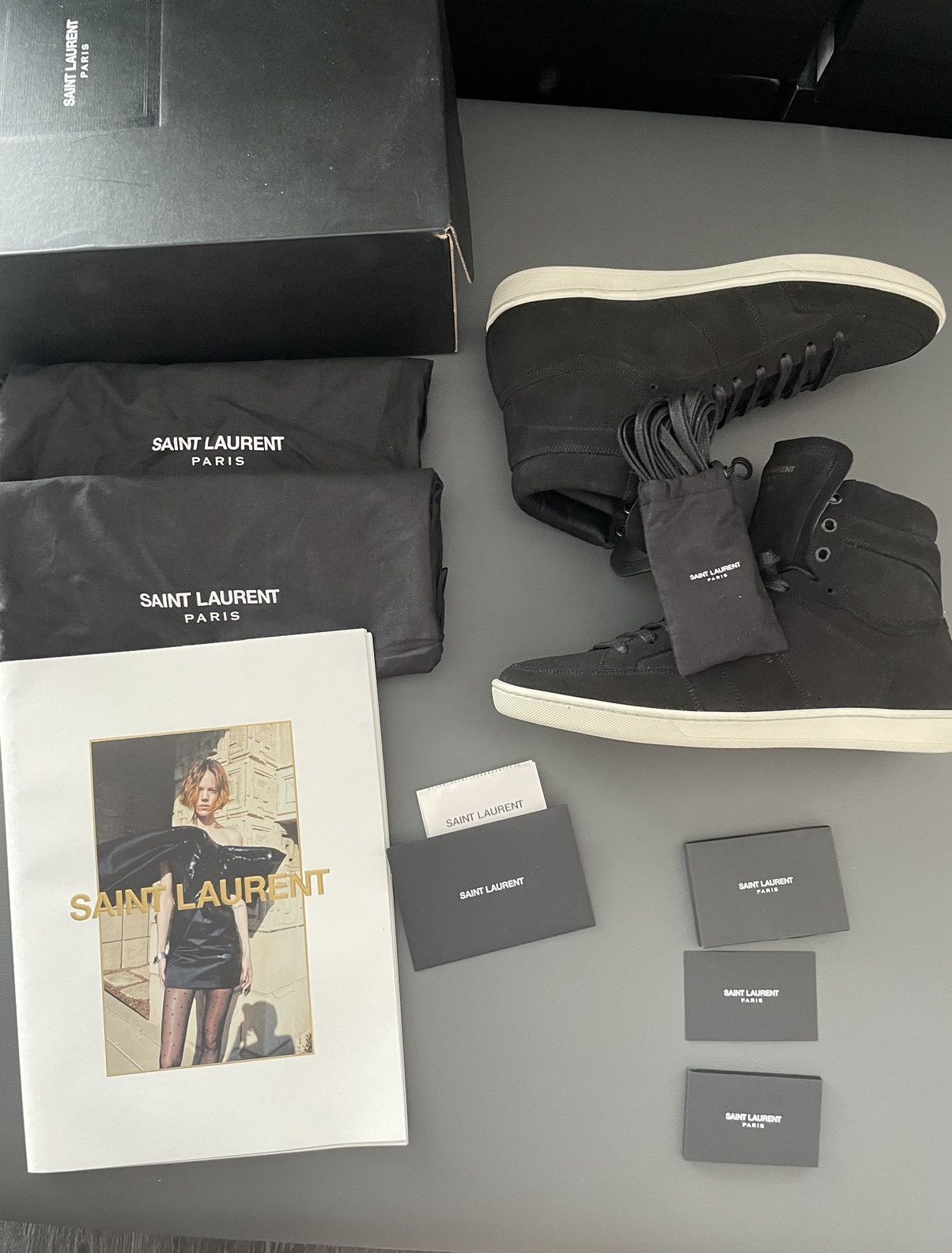 Hedi Slimane × Saint Laurent Paris × Yves Saint Laurent Brand NEW Runway Saint Laurent Suede Leather Sneakers Size US 9 / EU 42 - 7 Thumbnail