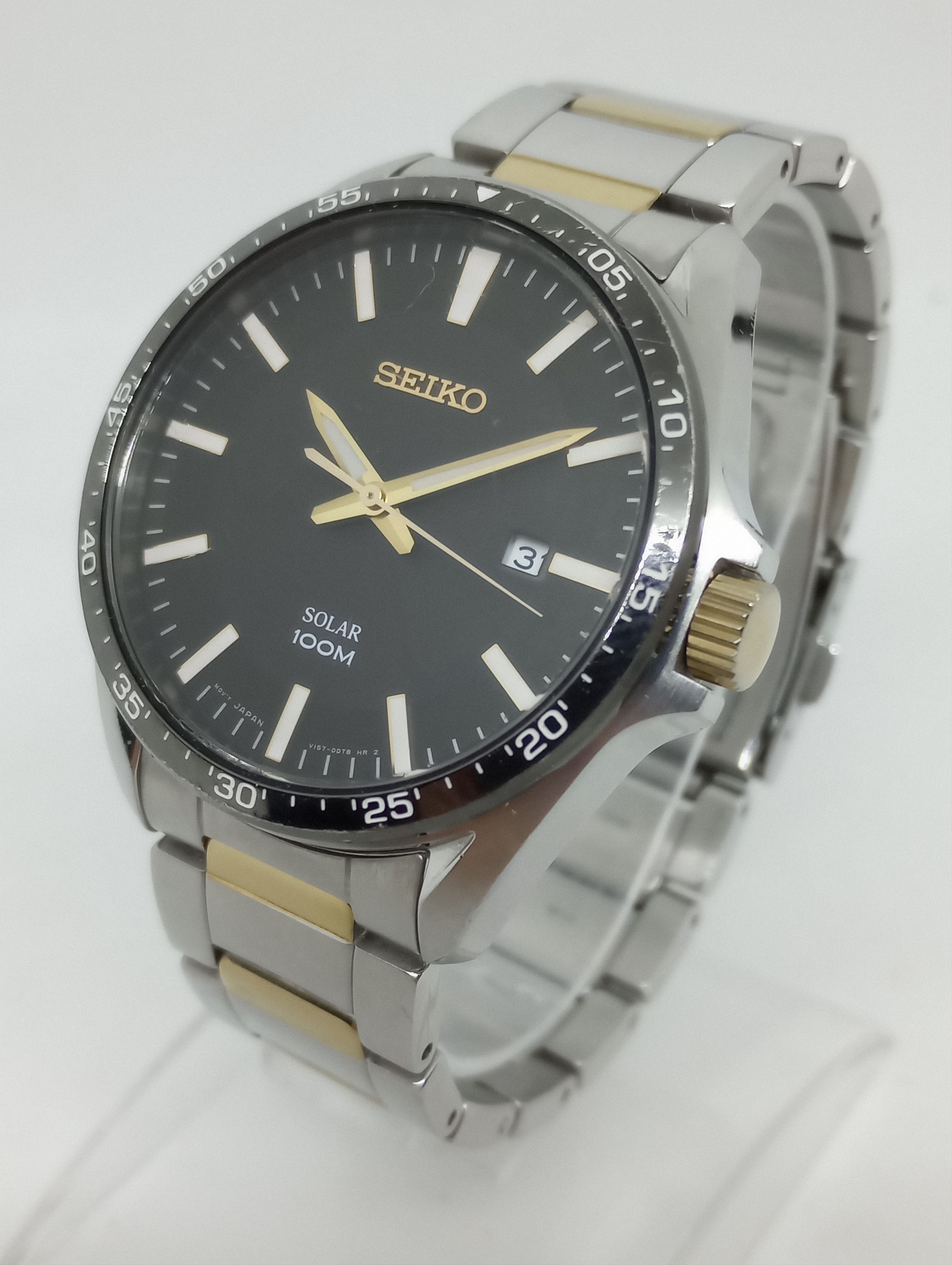 Seiko Seiko SNE485 Men s 42mm Two Tone Solar Watch Grailed
