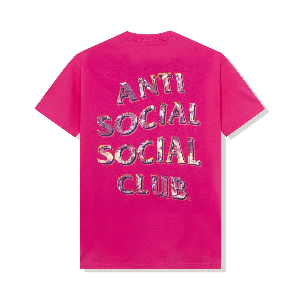 Anti social social club Layer lock hot pink tee
