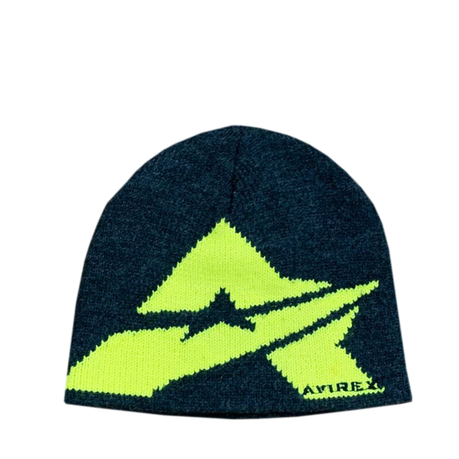 Vintage Avirex Charcoal / Yellow Knit Beanie