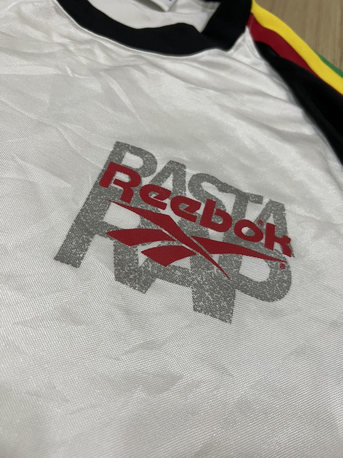 Rap Tees DOPE🔥80s Reebok Rasta Rap Reggae HipHop Jersey Size US L / EU 52-54 / 3 - 4 Thumbnail