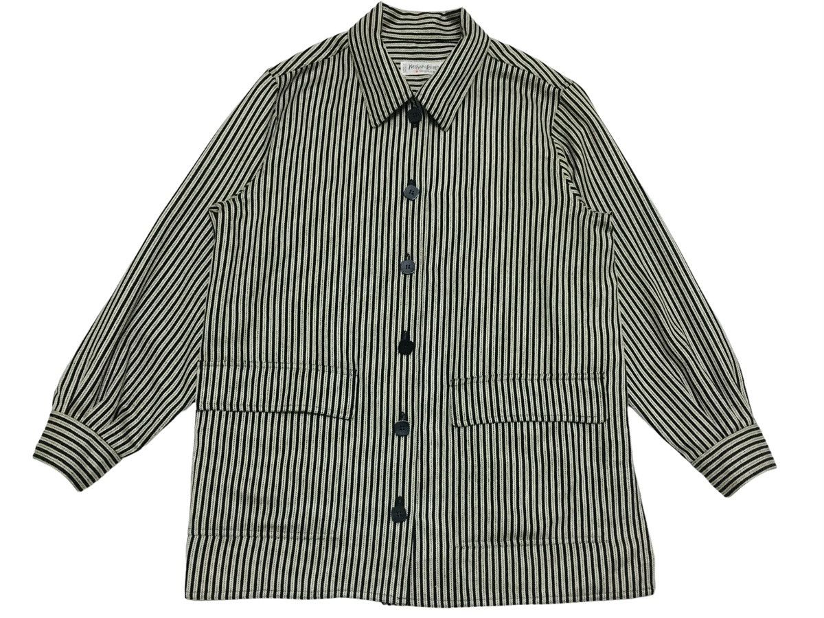 Vintage × Yves Saint Laurent Rare Design Vintage Yves Saint Laurent Hickory Jacket 1980s Size US L / EU 52-54 / 3 - 1 Thumbnail