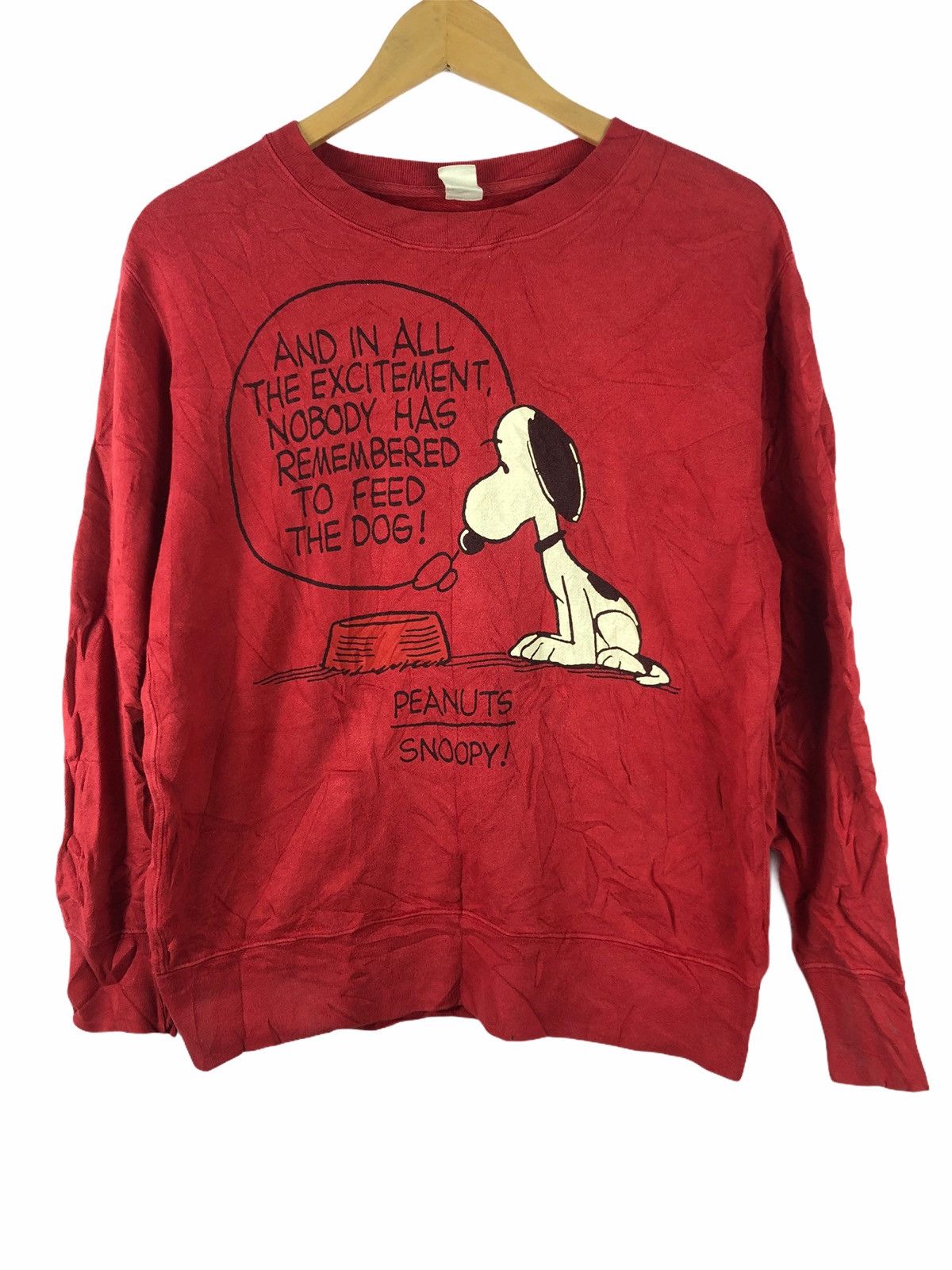 Peanuts VINTAGE PEANUTS SNOOPY LONG SLEEVE RED SWEATSHIRT Grailed