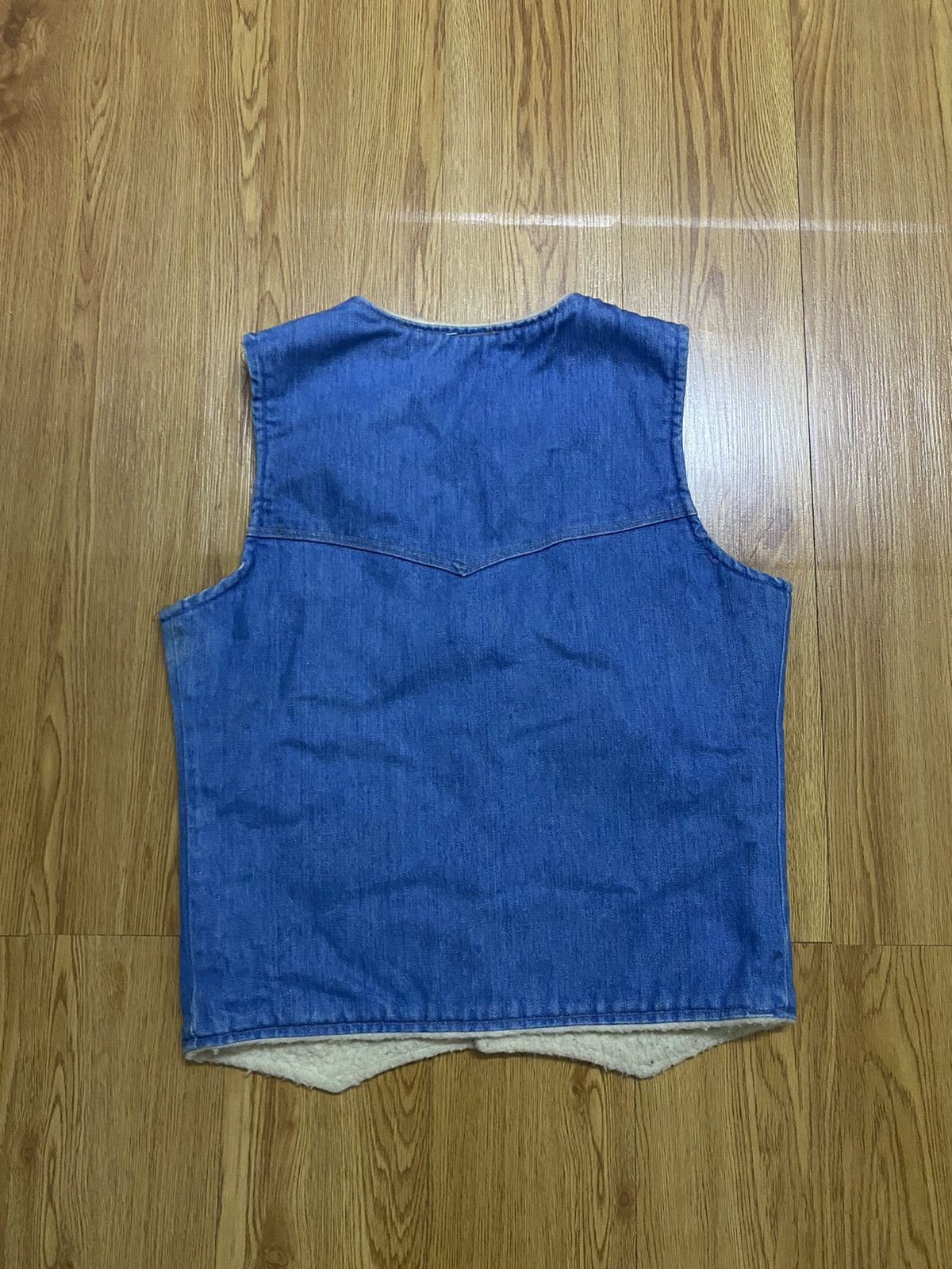 Vintage × Wrangler Vintage Wrangler Denim Sherpa Vest Jacket Size US M / EU 48-50 / 2 - 2 Thumbnail