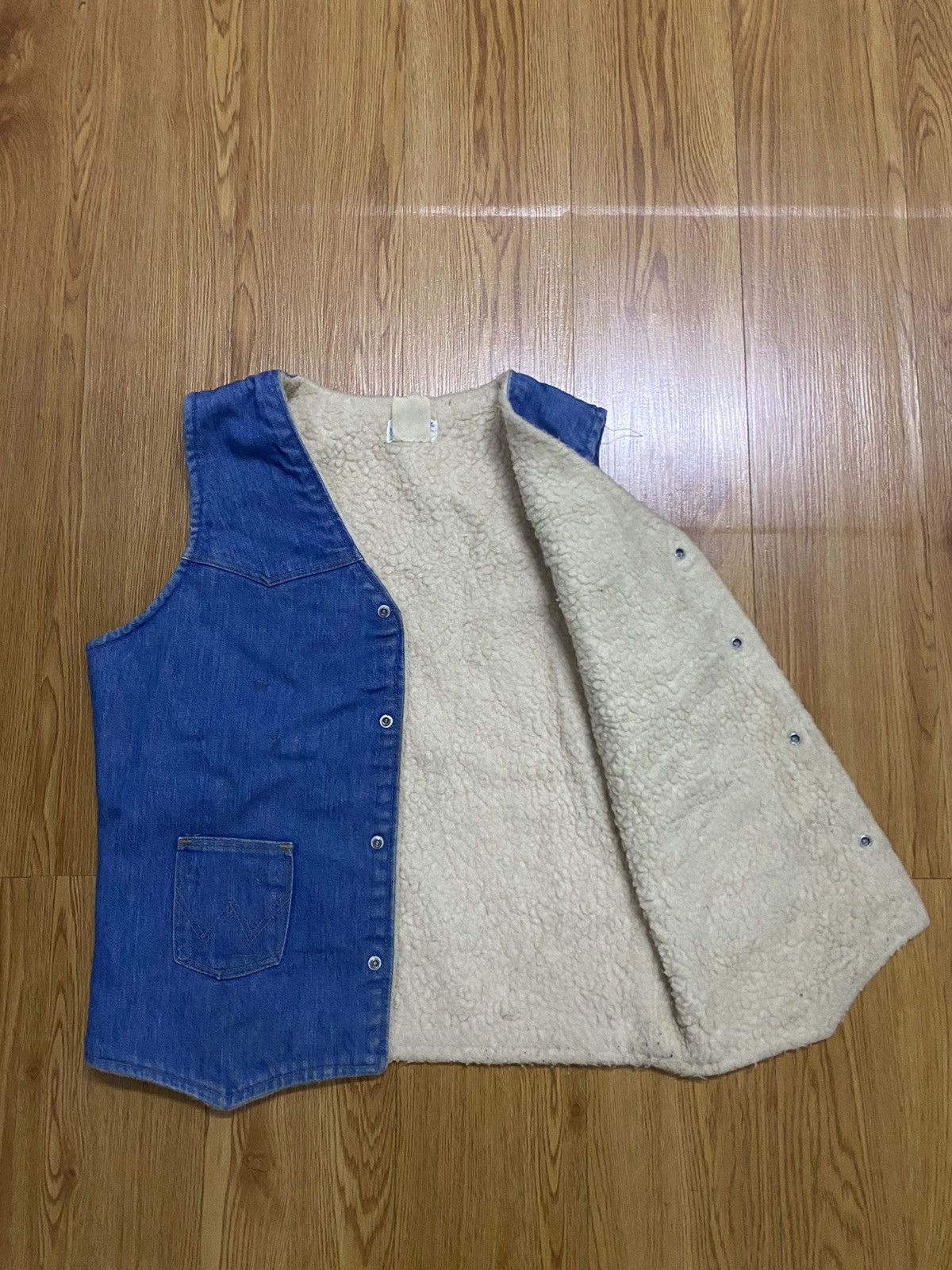 Vintage × Wrangler Vintage Wrangler Denim Sherpa Vest Jacket Size US M / EU 48-50 / 2 - 3 Thumbnail