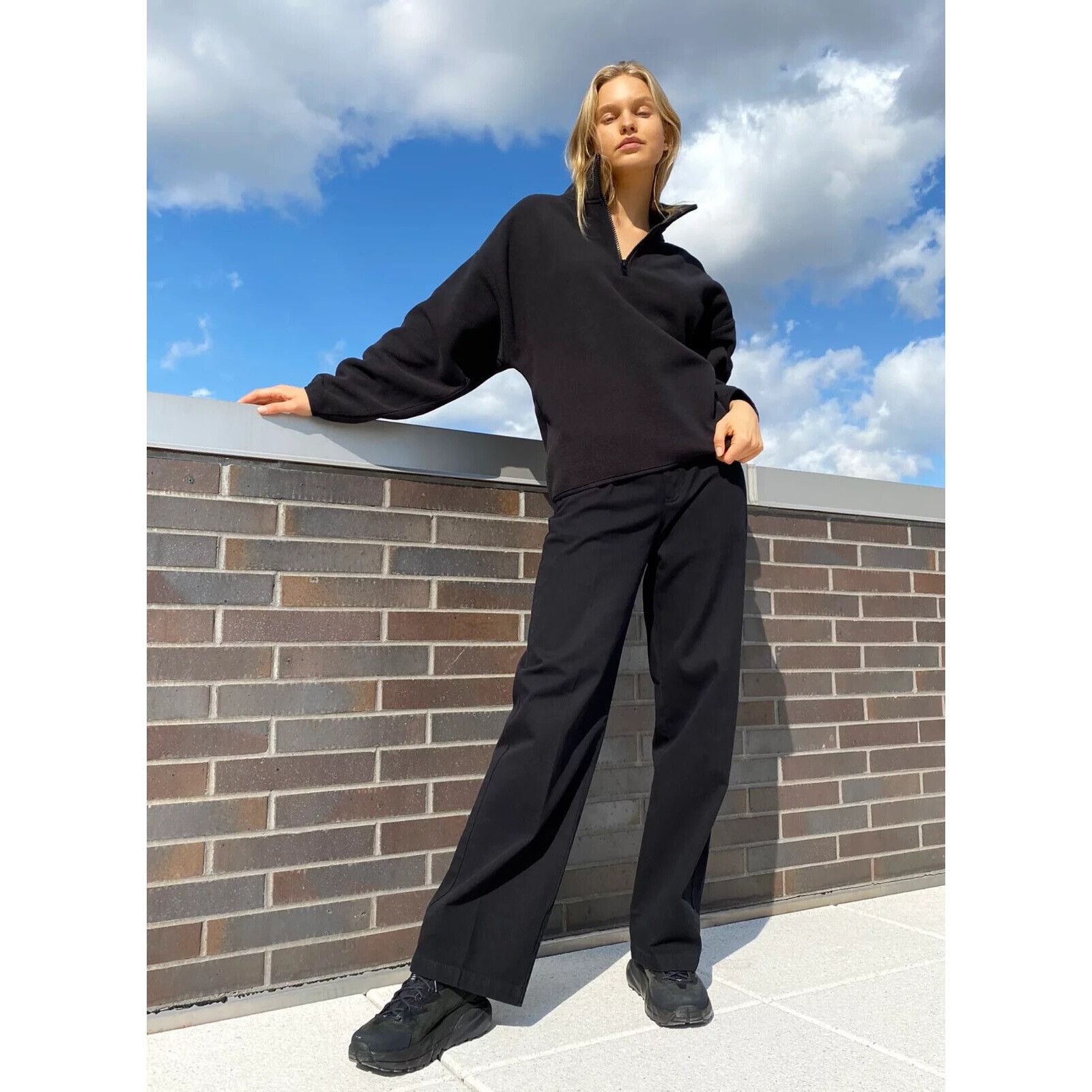 TNA Jacket L Black 1/4 Zip Polartec 200 Pullover Fleece Arit