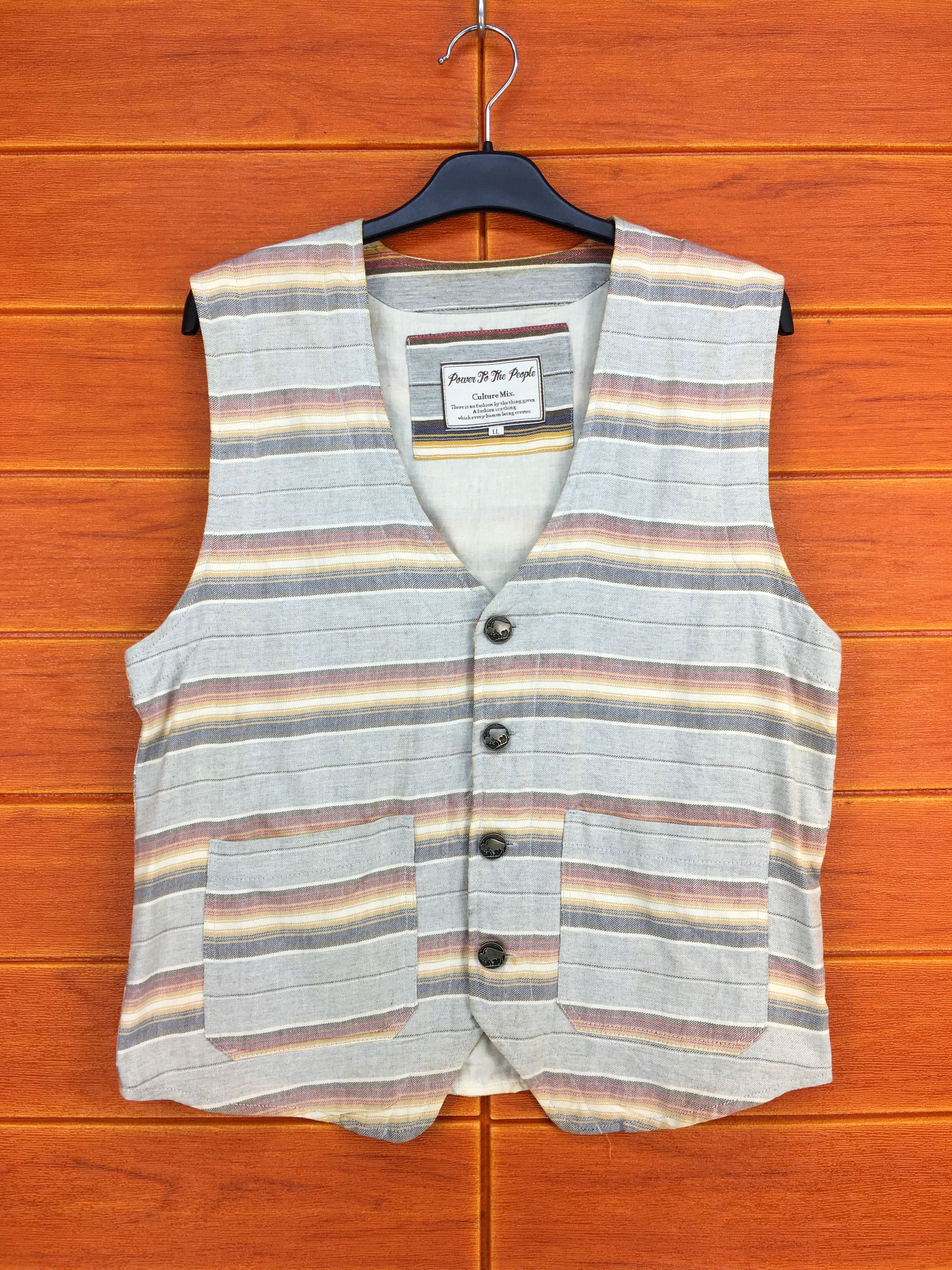 Japanese Brand Power To The People Culture Mix Navajo Vest Size US L / EU 52-54 / 3 - 1 Thumbnail