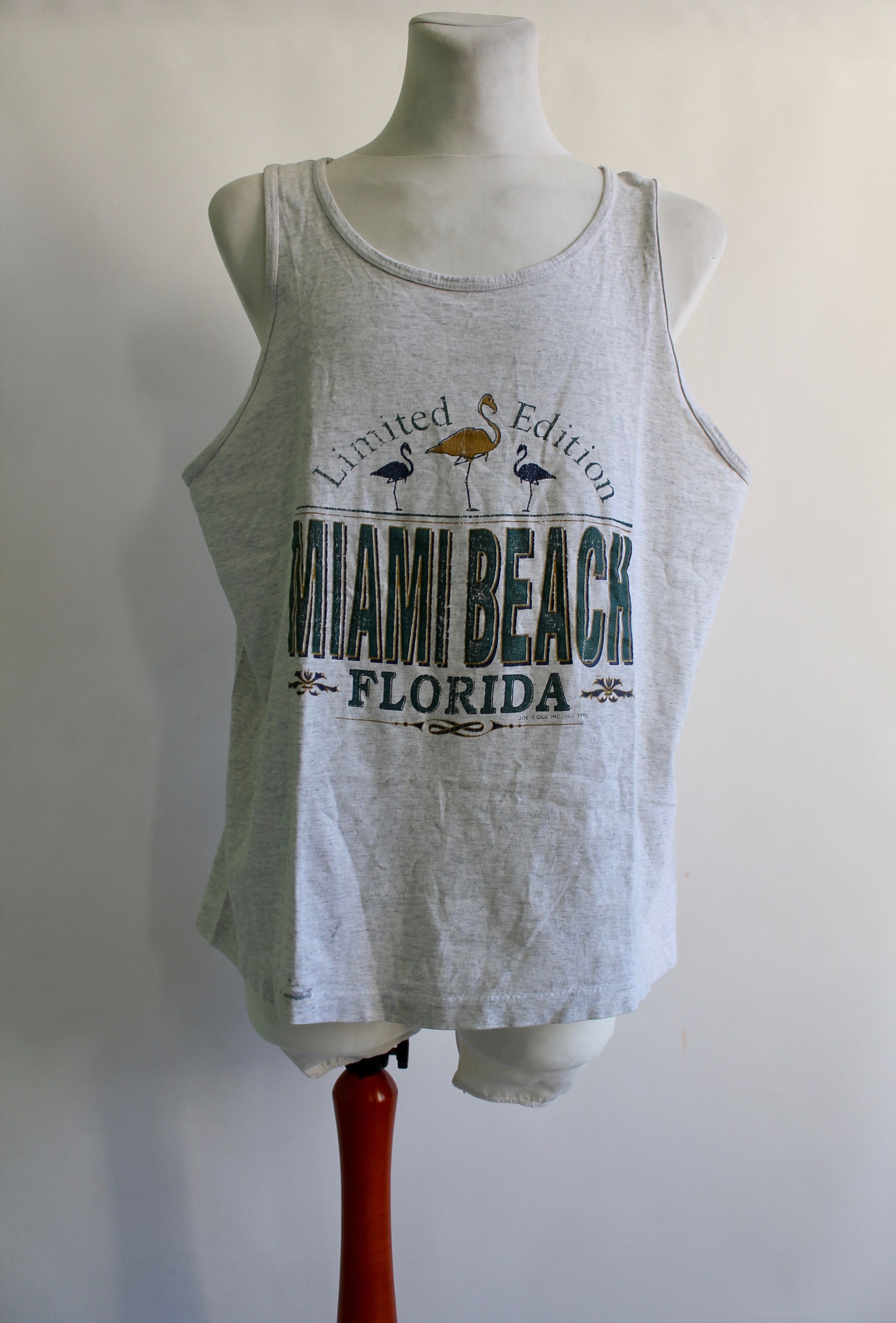 Vintage 1992 Printees Joe Cool USA Miami Beach Florida Sleeveless Size US XL / EU 56 / 4 - 3 Thumbnail