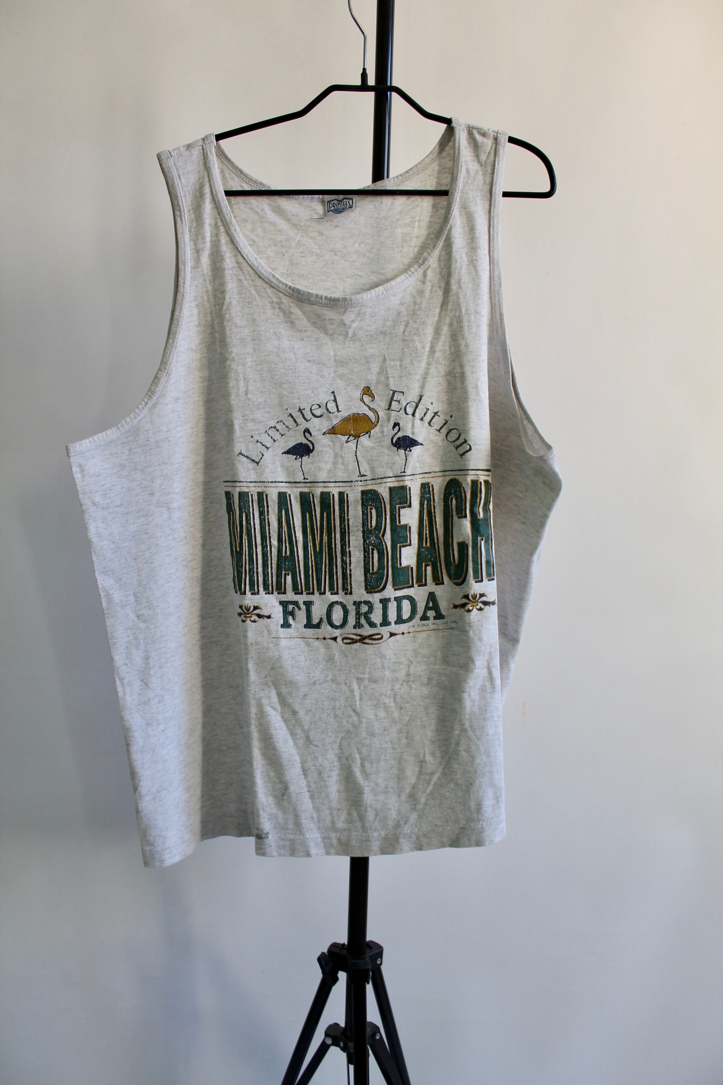 Vintage 1992 Printees Joe Cool USA Miami Beach Florida Sleeveless Size US XL / EU 56 / 4 - 1 Thumbnail