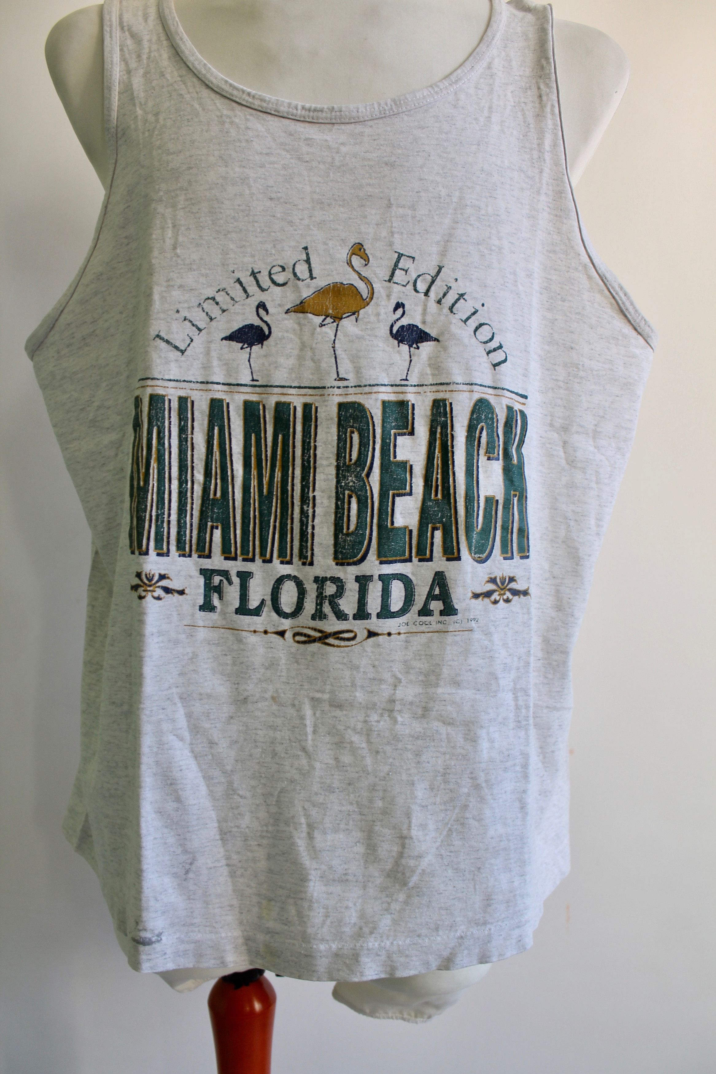 Vintage 1992 Printees Joe Cool USA Miami Beach Florida Sleeveless Size US XL / EU 56 / 4 - 2 Thumbnail