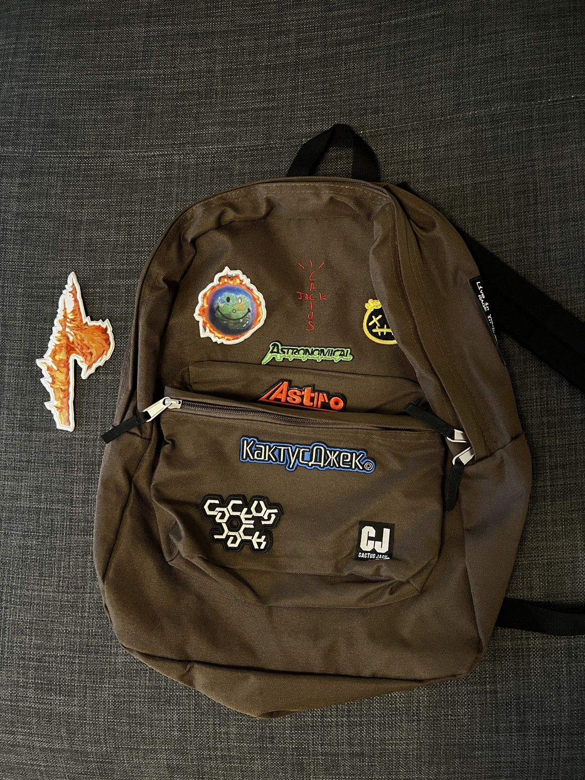 Travis Scott Cactus Jack Backpack With Patch Set Brown