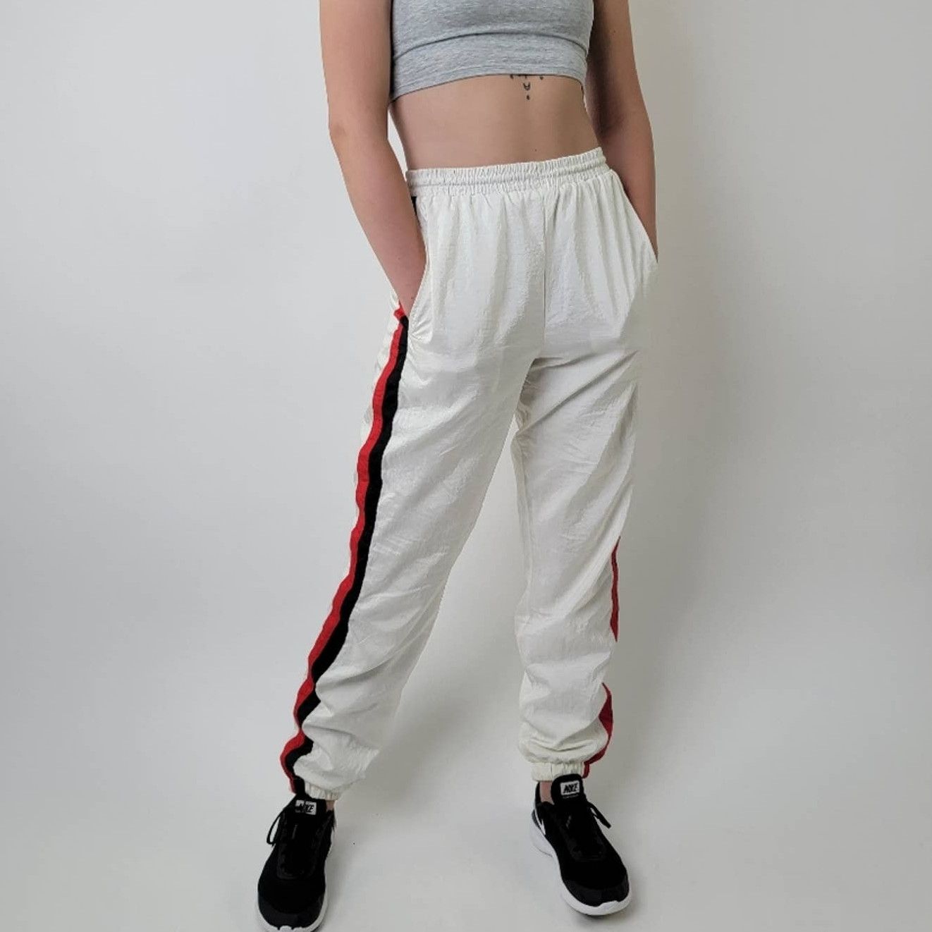 Boast Boast USA Striped Colorblock WarmUp Jersey Lined Track Pants