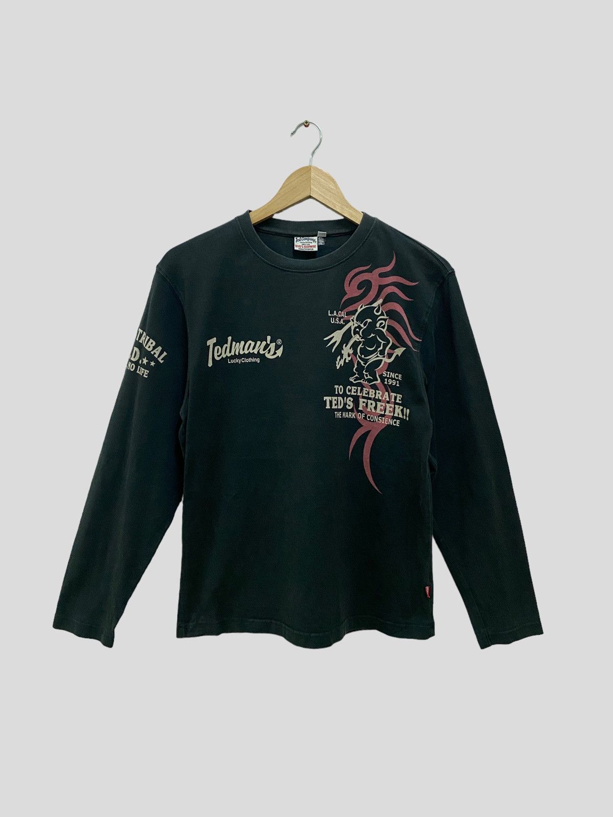 Tedman 💥 VINTAGE TEDMAN NO DEVIL NO LIFE LONG SLEEVES SHIRT Size US S / EU 44-46 / 1 - 2 Thumbnail