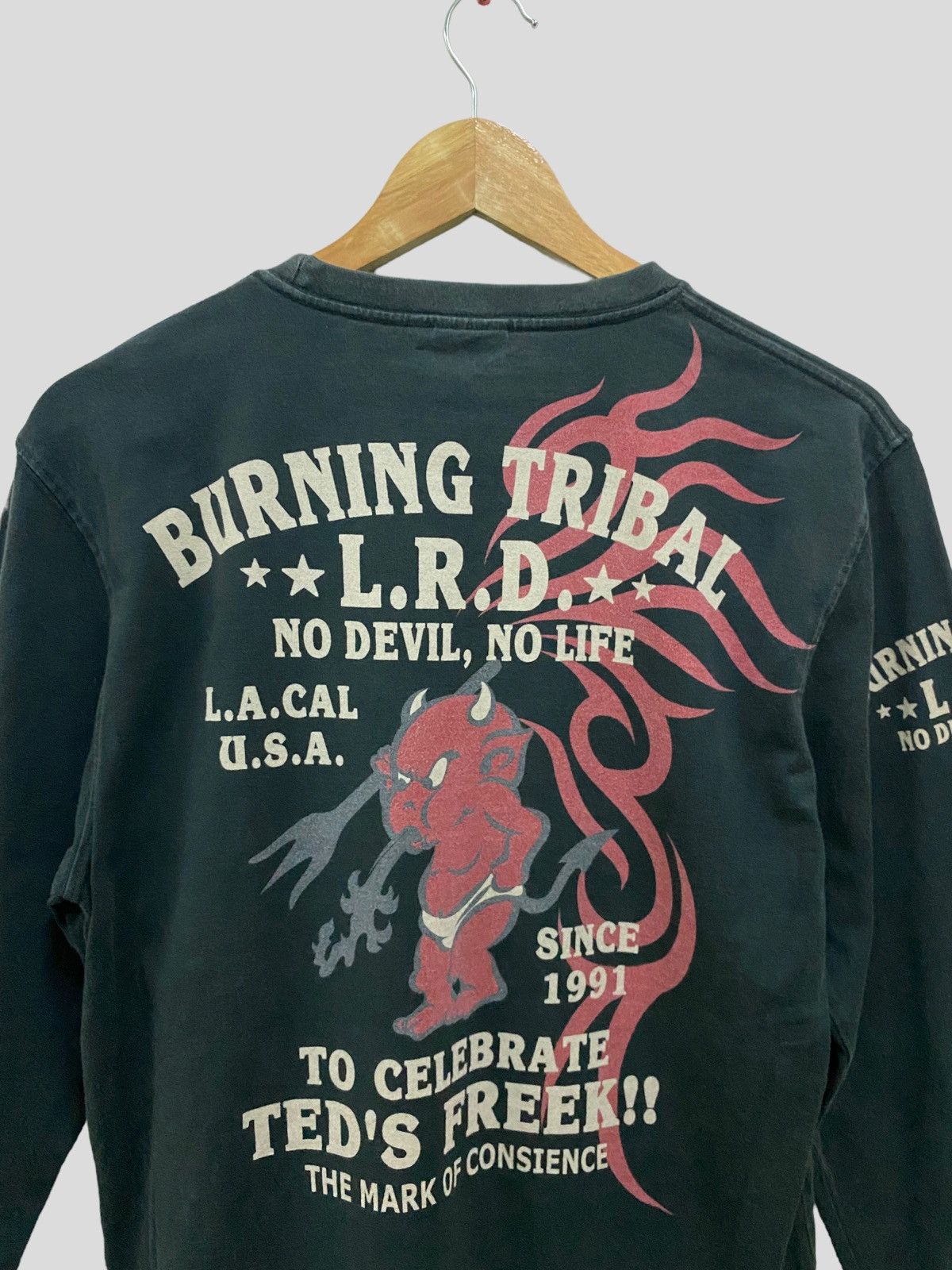 Tedman 💥 VINTAGE TEDMAN NO DEVIL NO LIFE LONG SLEEVES SHIRT Size US S / EU 44-46 / 1 - 8 Thumbnail