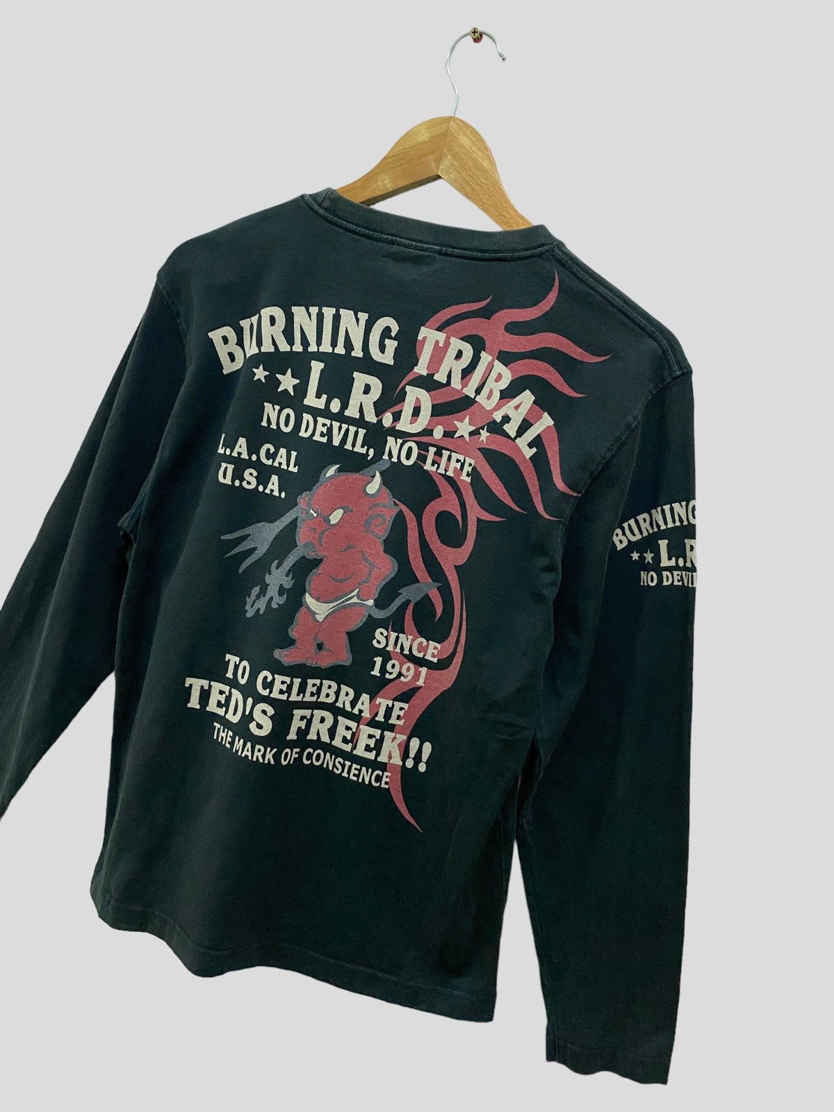 Tedman 💥 VINTAGE TEDMAN NO DEVIL NO LIFE LONG SLEEVES SHIRT Size US S / EU 44-46 / 1 - 6 Thumbnail