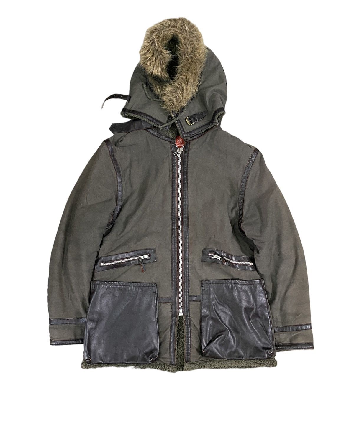 Vtg Avirex B7 alaskan Sherpa cowhide Leather trim jacket
