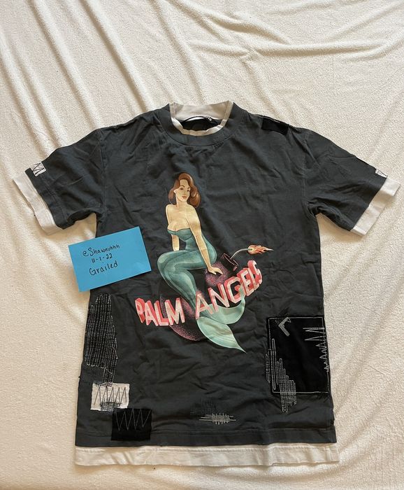 Palm Angels Palm angel patched double layered mermaid shirt | Grailed