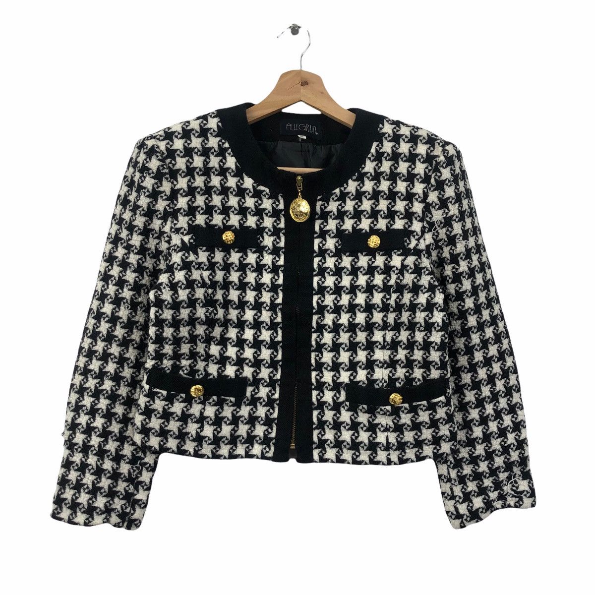 Japanese Brand Allegrun Cropped Top Zip Up Coat Jacket