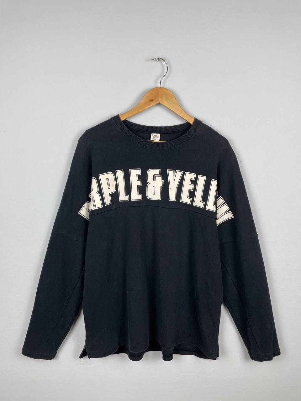 Purple &Yellow Spell Out Big Logo Pull Over Sweatshirt