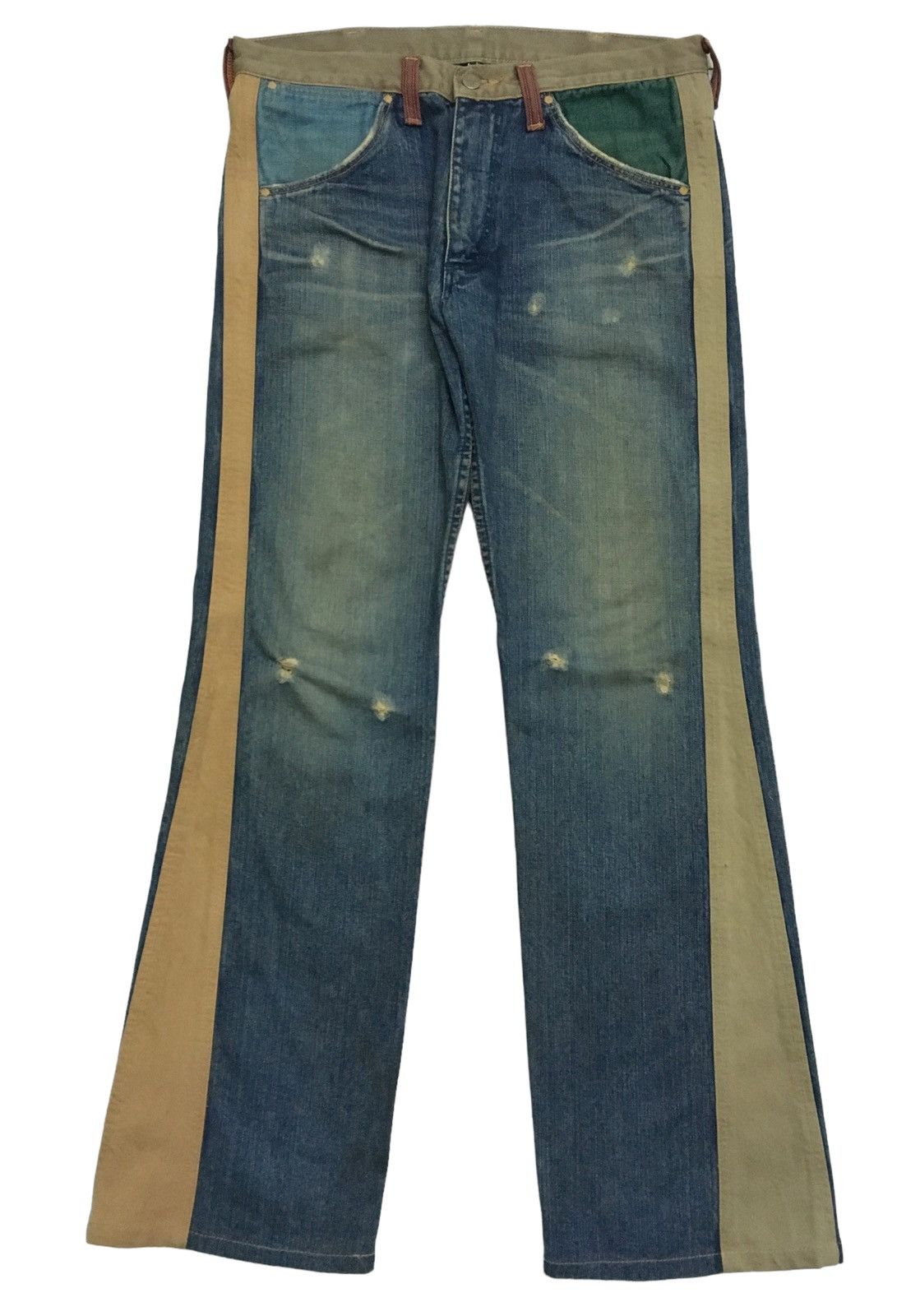 If Six Was Nine × Le Grande Bleu (L.G.B.) × Wrangler Very Rare Design Vintage Brand Wrangler Flared Jeans 1990s Size US 34 / EU 50 - 1 Thumbnail