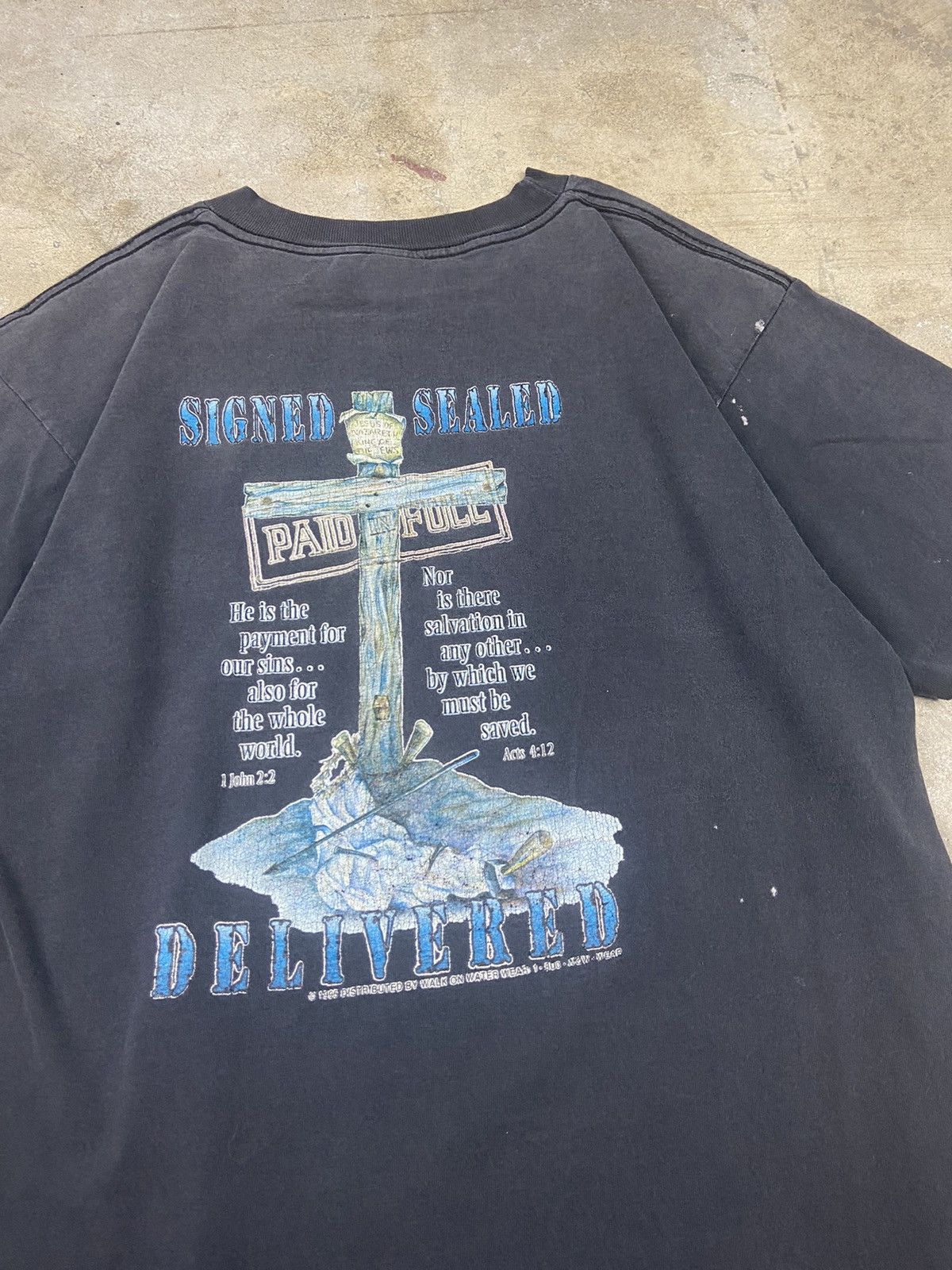 Vintage ultra rare single stitch paid in full Jesus rap tee