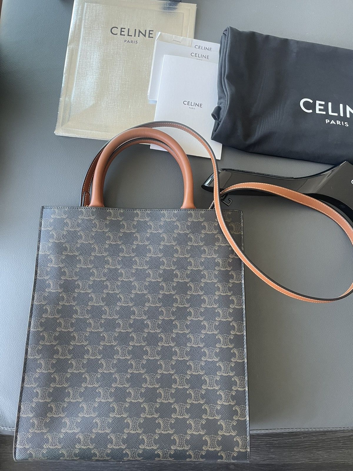Celine × Hedi Slimane Runway Limited Edition Brand New Celine Logo Tote Size ONE SIZE - 10 Thumbnail