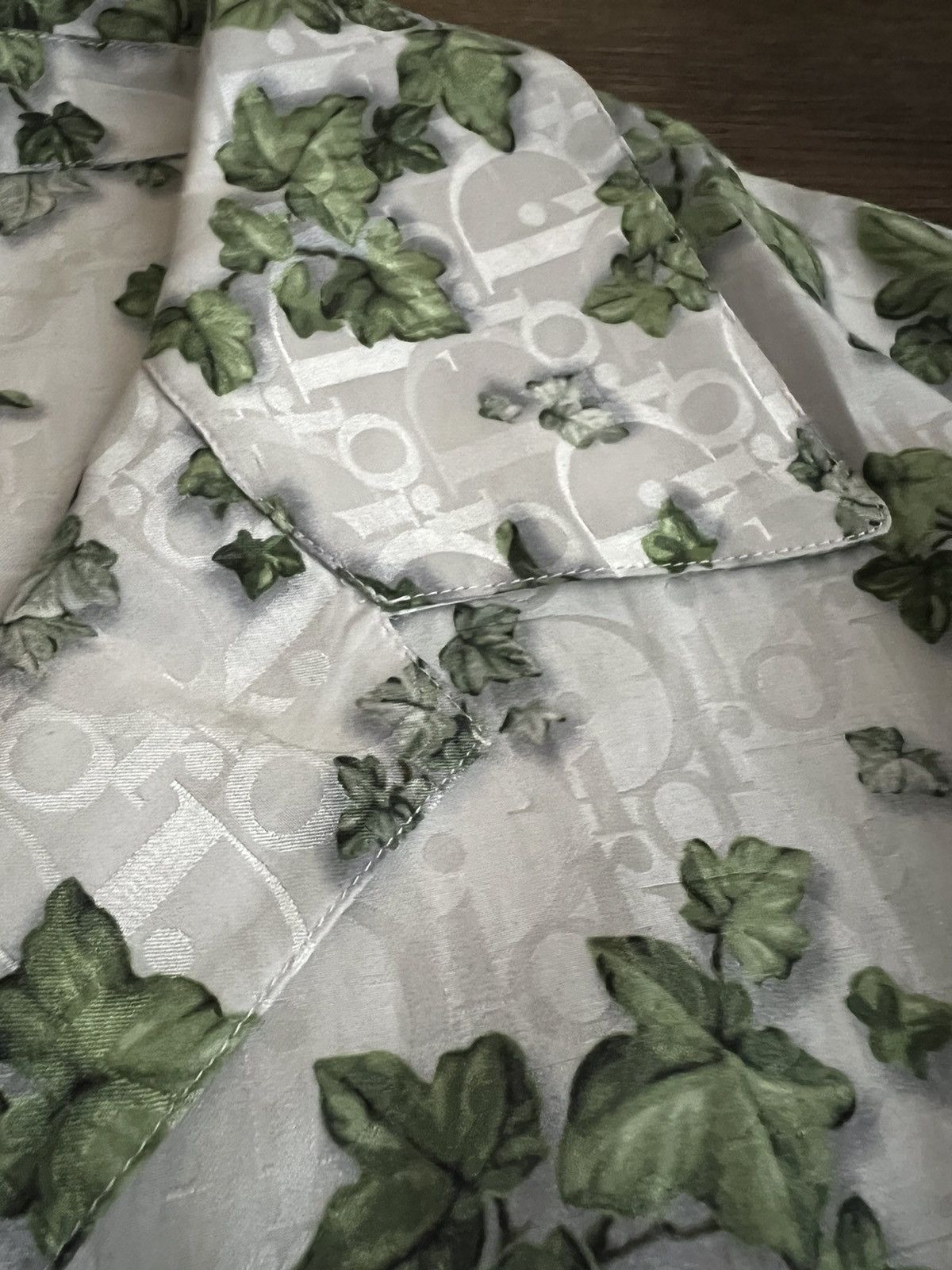 Dior × Kim Jones Oblique Logo Hawaiian Leaf Shirt 2021 Amoako Boafo Size US XL / EU 56 / 4 - 2 Thumbnail