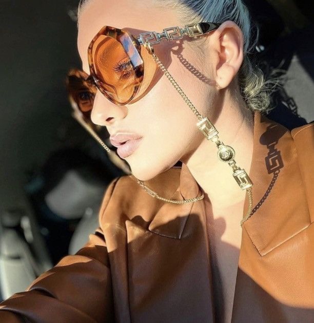 VERSACE Orange Geometric Ladies Sunglasses VE4395 5119/7 59