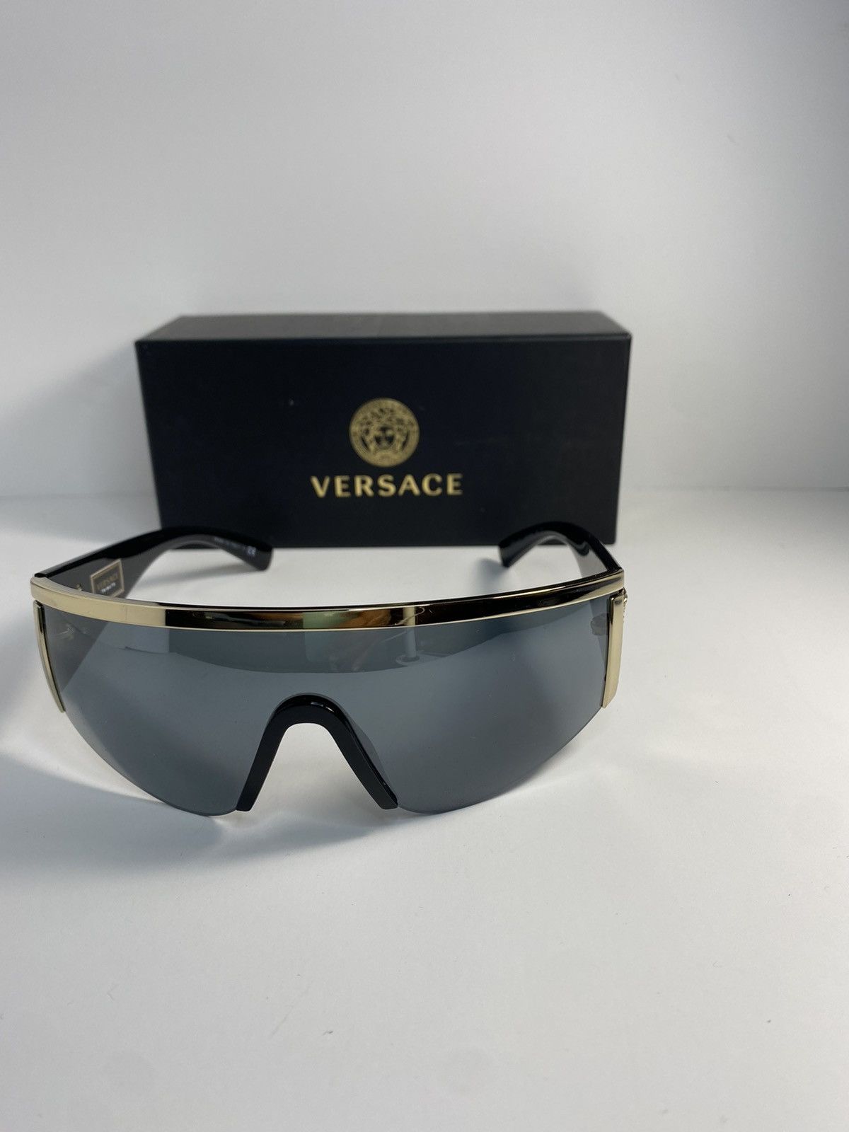 Versace Versace Grey New Ve2197 1000 87 Shield Mod 2197 Sunglasses Grailed