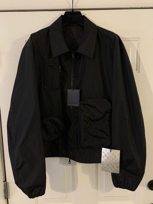 Auth Louis Vuitton Men's 20 Year Nylon Utility Jacket 1A5VRJ Black  44(171575