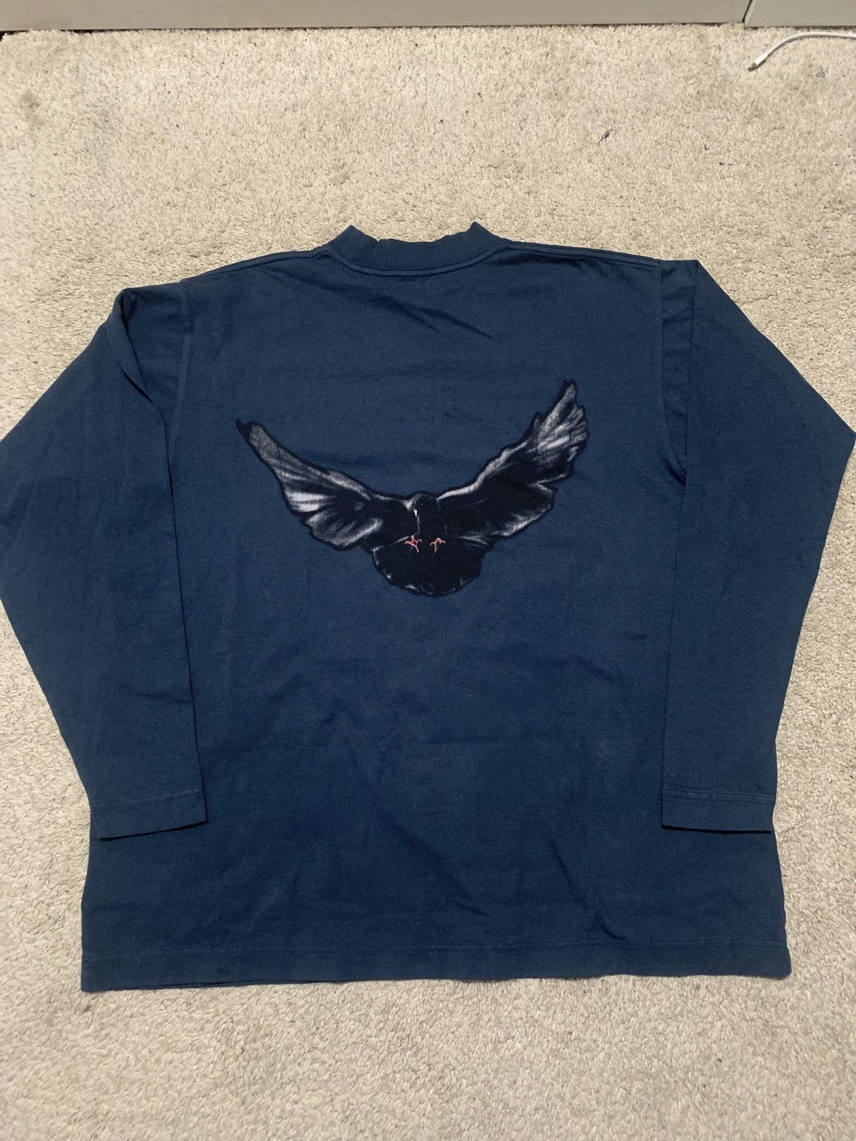 image of Yeezy Gap Balenciaga Dove Shirt in Navy, Men's (Size Small)