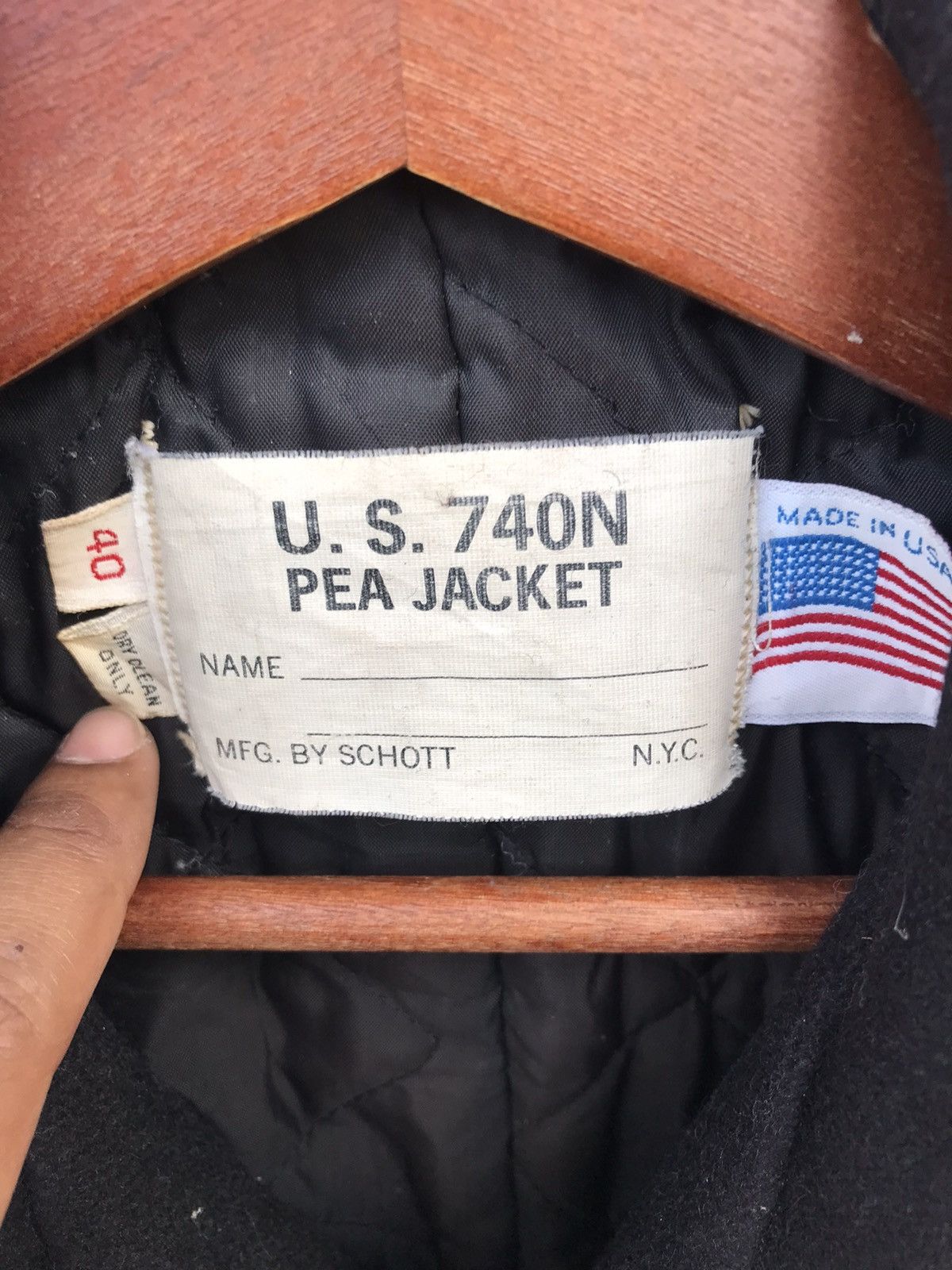 Schott Vintage Schott U.S 740N Wool Peacoat Jacket Size US L / EU 52-54 / 3 - 3 Thumbnail