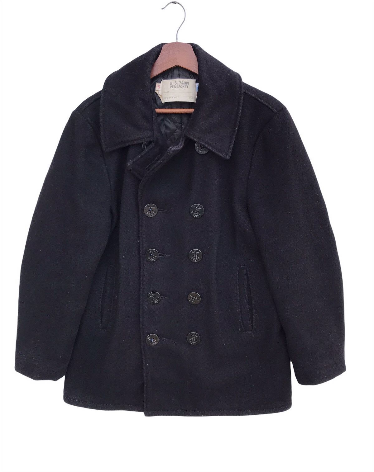 Schott Vintage Schott U.S 740N Wool Peacoat Jacket Size US L / EU 52-54 / 3 - 1 Thumbnail
