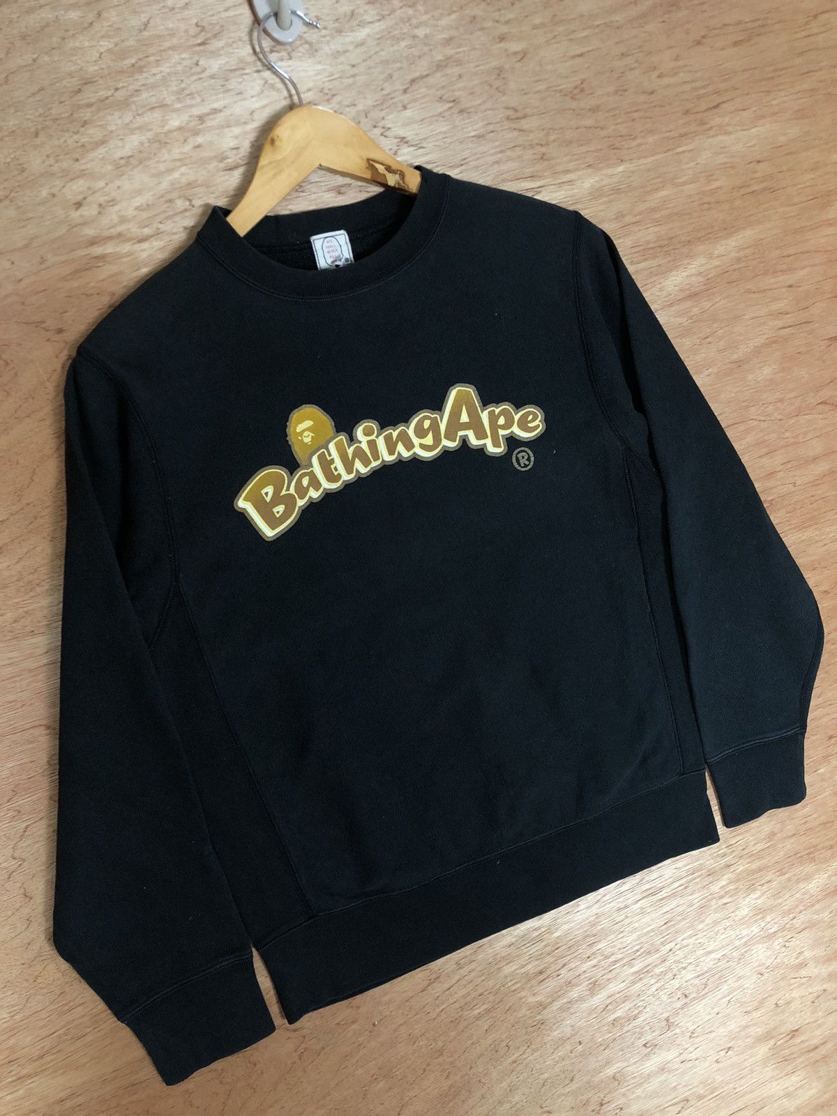 Bape × Vintage Bathing Ape Spellout Black Jumper Size US XS / EU 42 / 0 - 3 Thumbnail