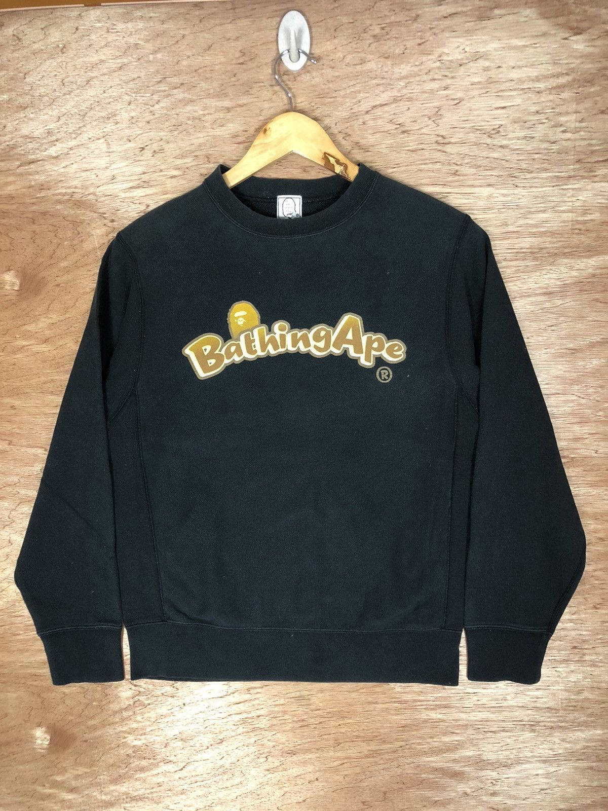 Bape × Vintage Bathing Ape Spellout Black Jumper Size US XS / EU 42 / 0 - 1 Thumbnail