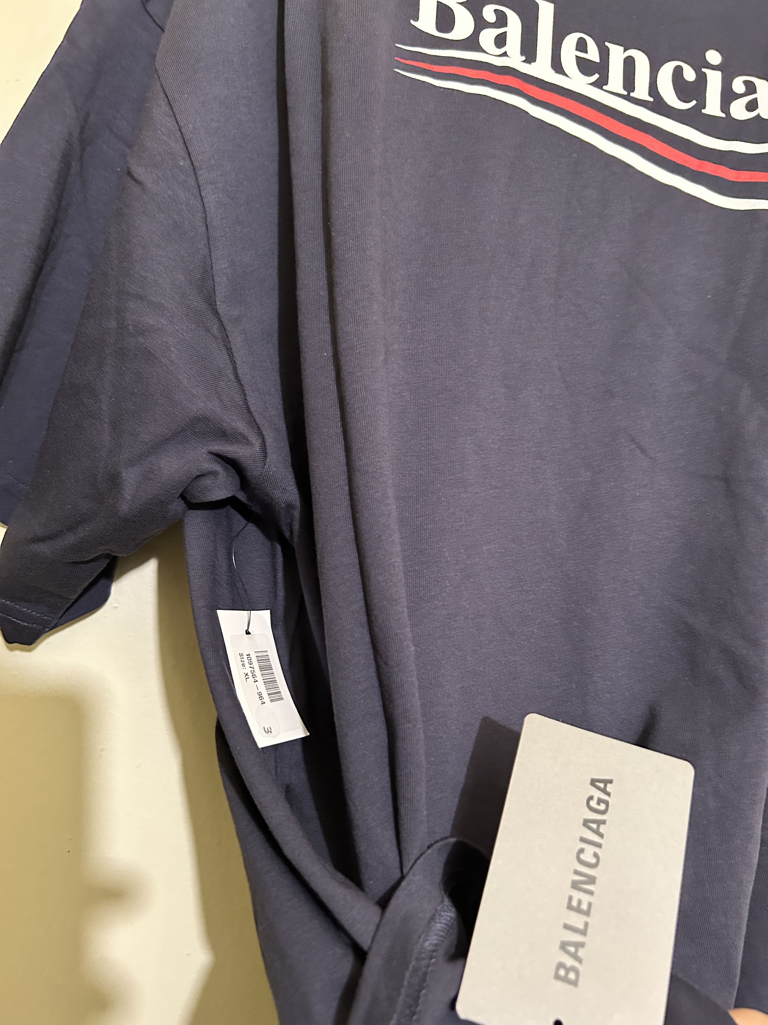 Balenciaga Balenciaga Navy Political Logo T-Shirt campaign bernie Size US XL / EU 56 / 4 - 5 Thumbnail