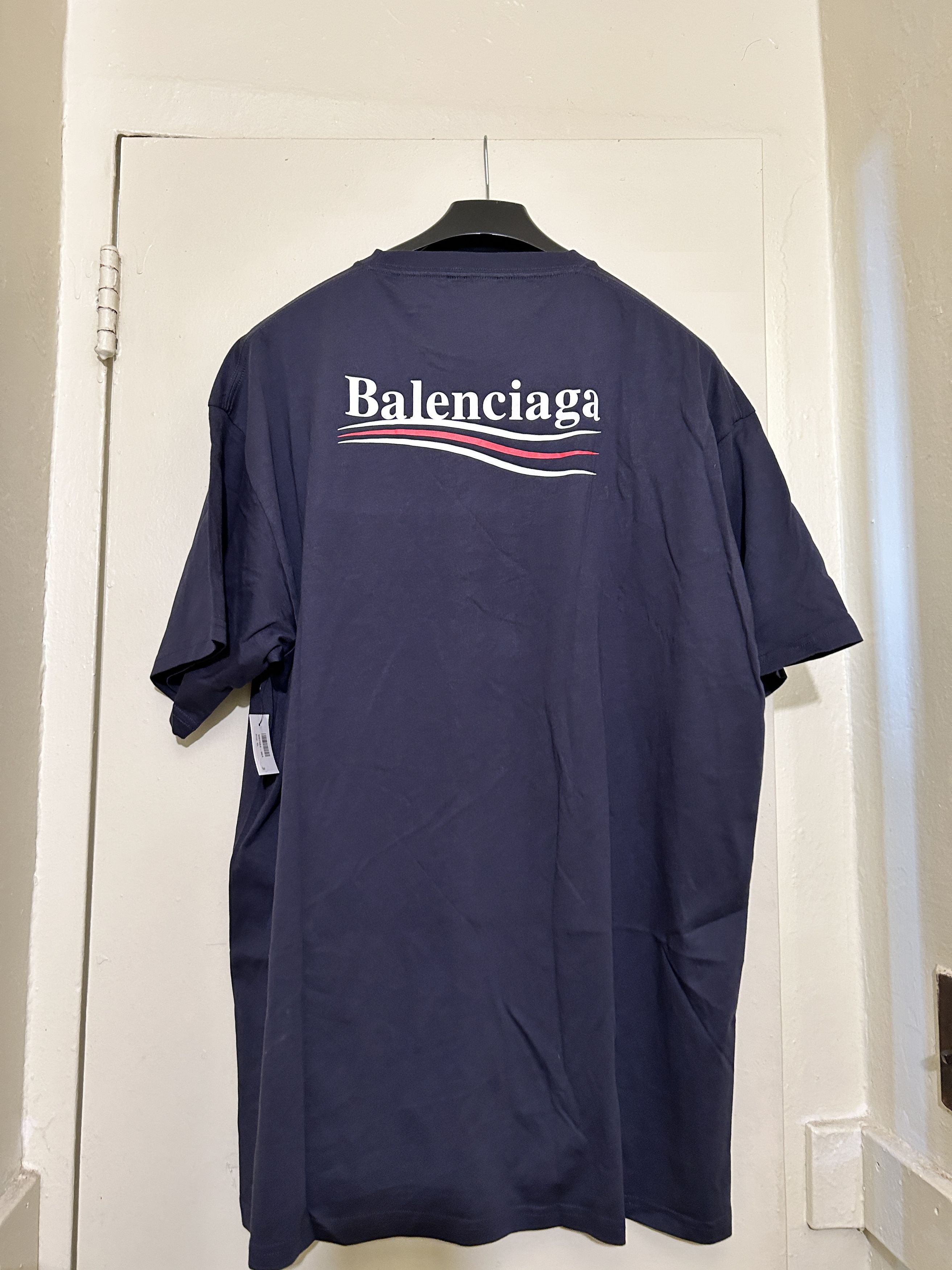 Balenciaga Balenciaga Navy Political Logo T-Shirt campaign bernie Size US XL / EU 56 / 4 - 4 Thumbnail