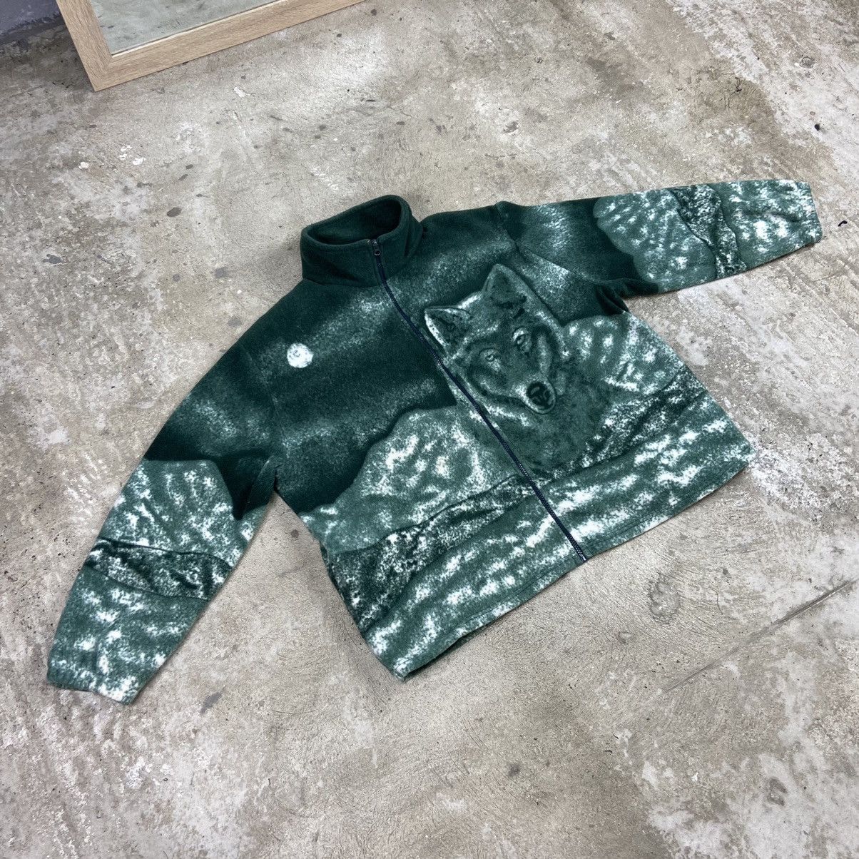 Japanese Brand EMERALD SHERPA 1990s AMAZING WOLF TEDDY FLEECE JACKET Size US XL / EU 56 / 4 - 5 Thumbnail