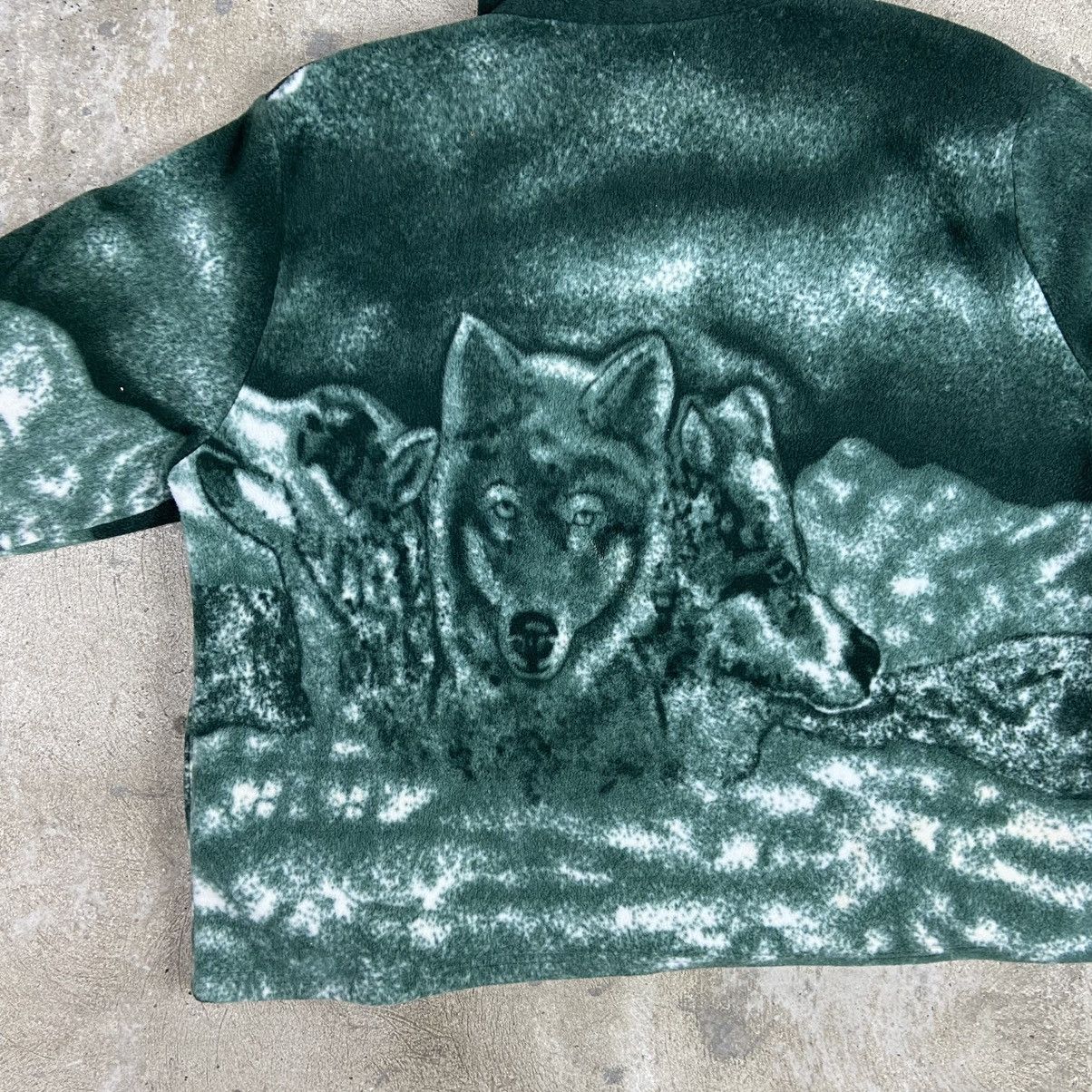 Japanese Brand EMERALD SHERPA 1990s AMAZING WOLF TEDDY FLEECE JACKET Size US XL / EU 56 / 4 - 6 Thumbnail