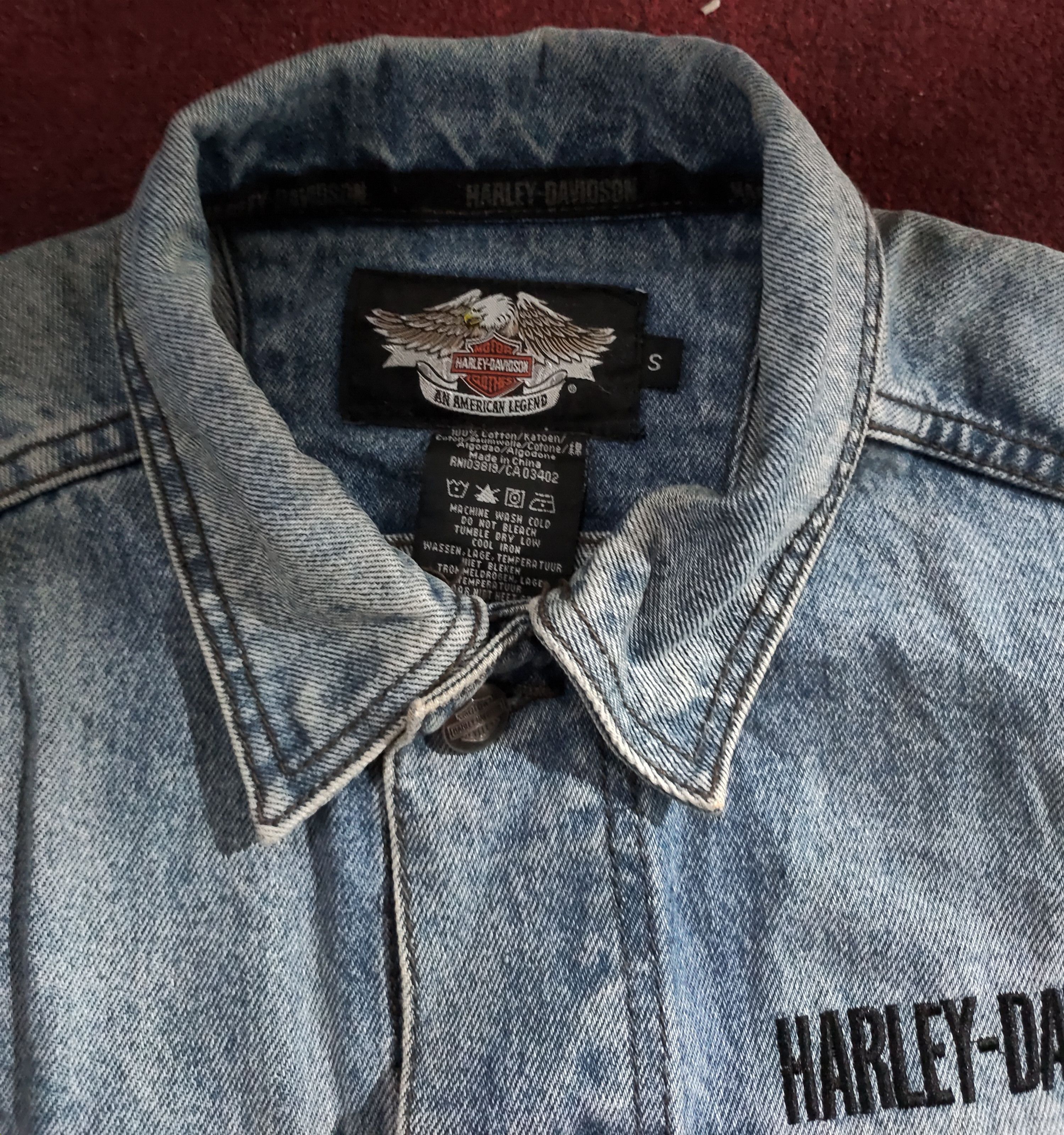 Harley Davidson × Vintage Trucker Jacket denim Harley Davidson vintage less sleeve Size US S / EU 44-46 / 1 - 6 Thumbnail