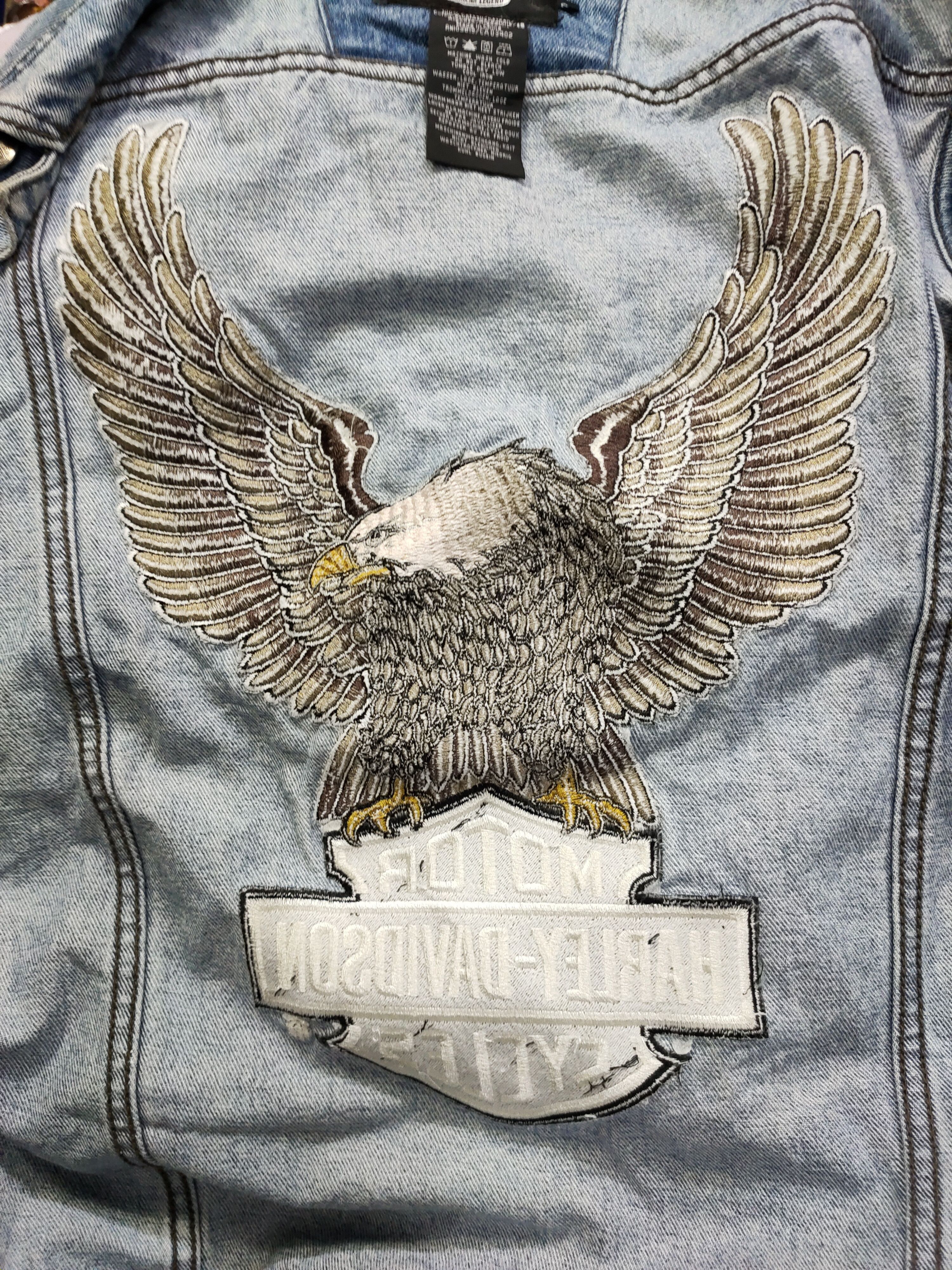Harley Davidson × Vintage Trucker Jacket denim Harley Davidson vintage less sleeve Size US S / EU 44-46 / 1 - 4 Thumbnail