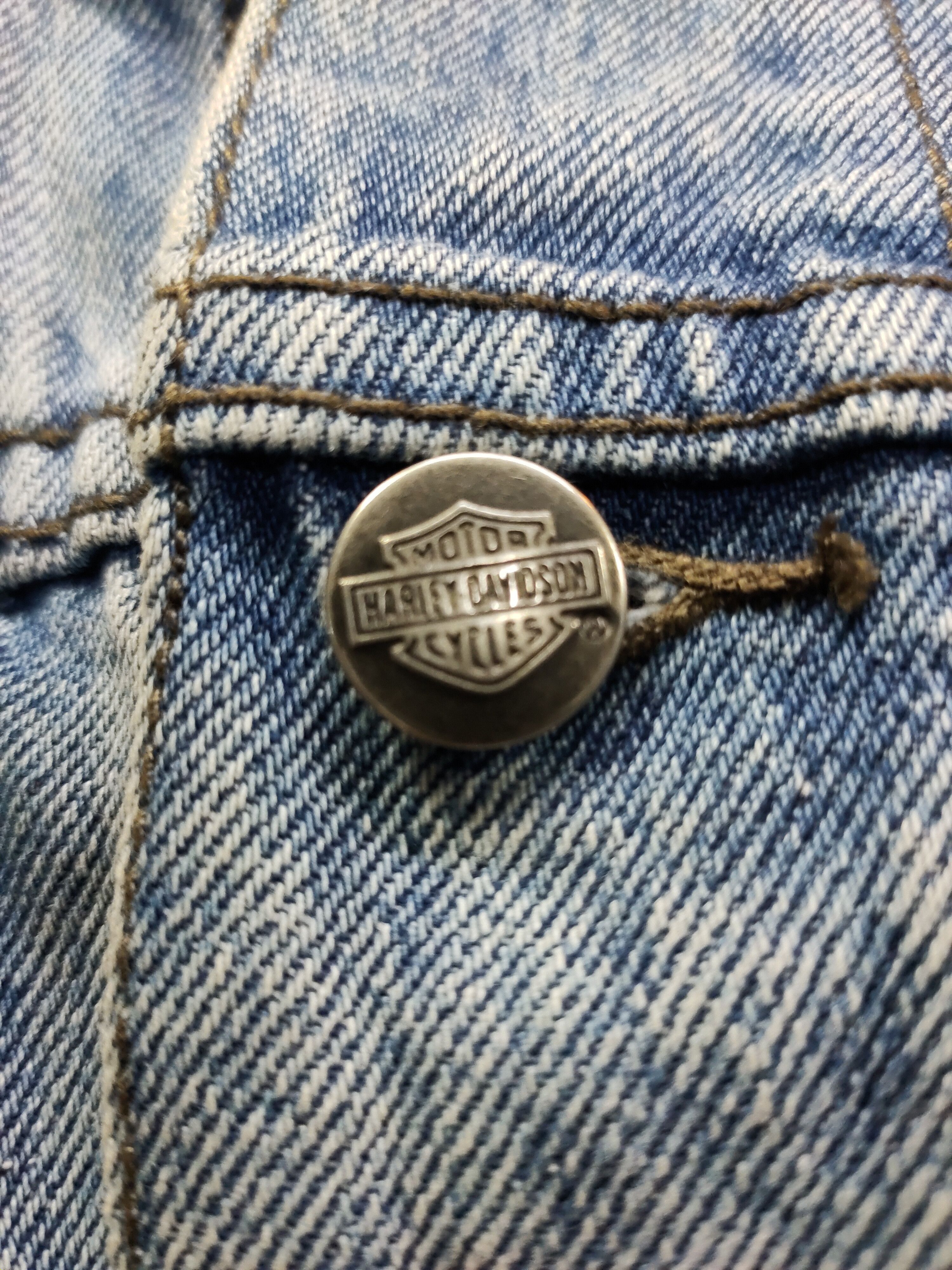 Harley Davidson × Vintage Trucker Jacket denim Harley Davidson vintage less sleeve Size US S / EU 44-46 / 1 - 8 Thumbnail