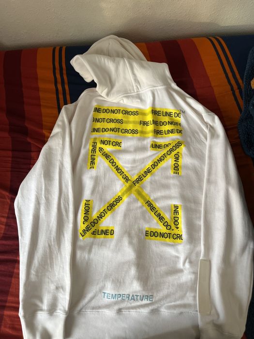 Off white caution tape store hoodie